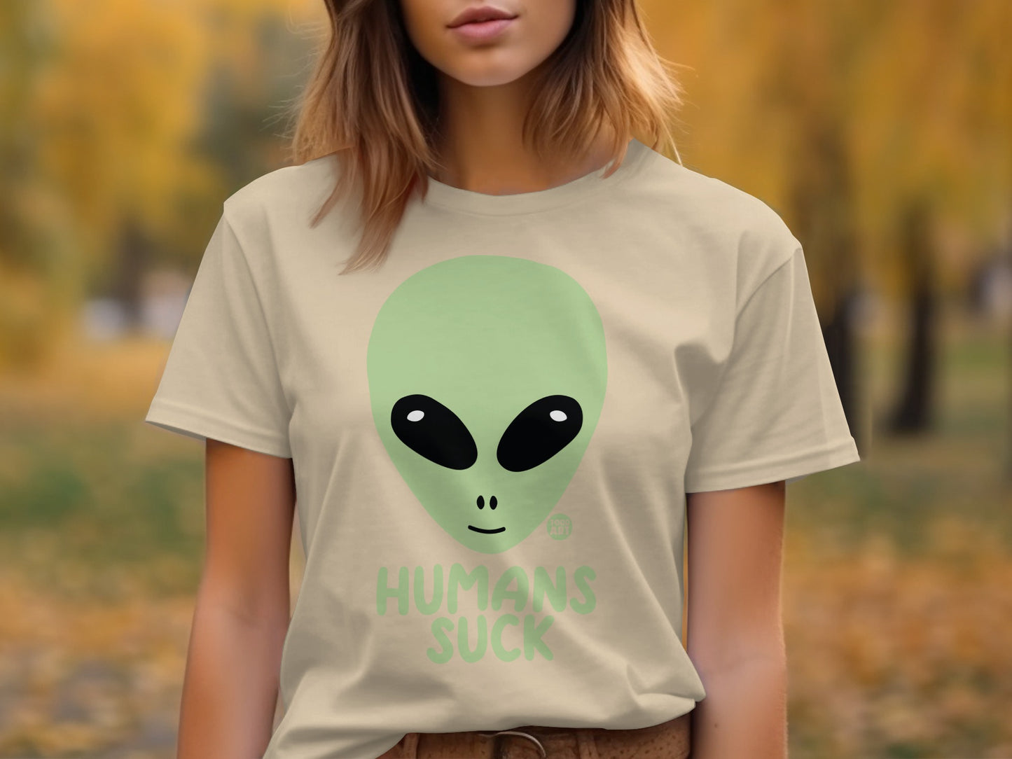 Humans Suck Alien Graphic Casual T-Shirt