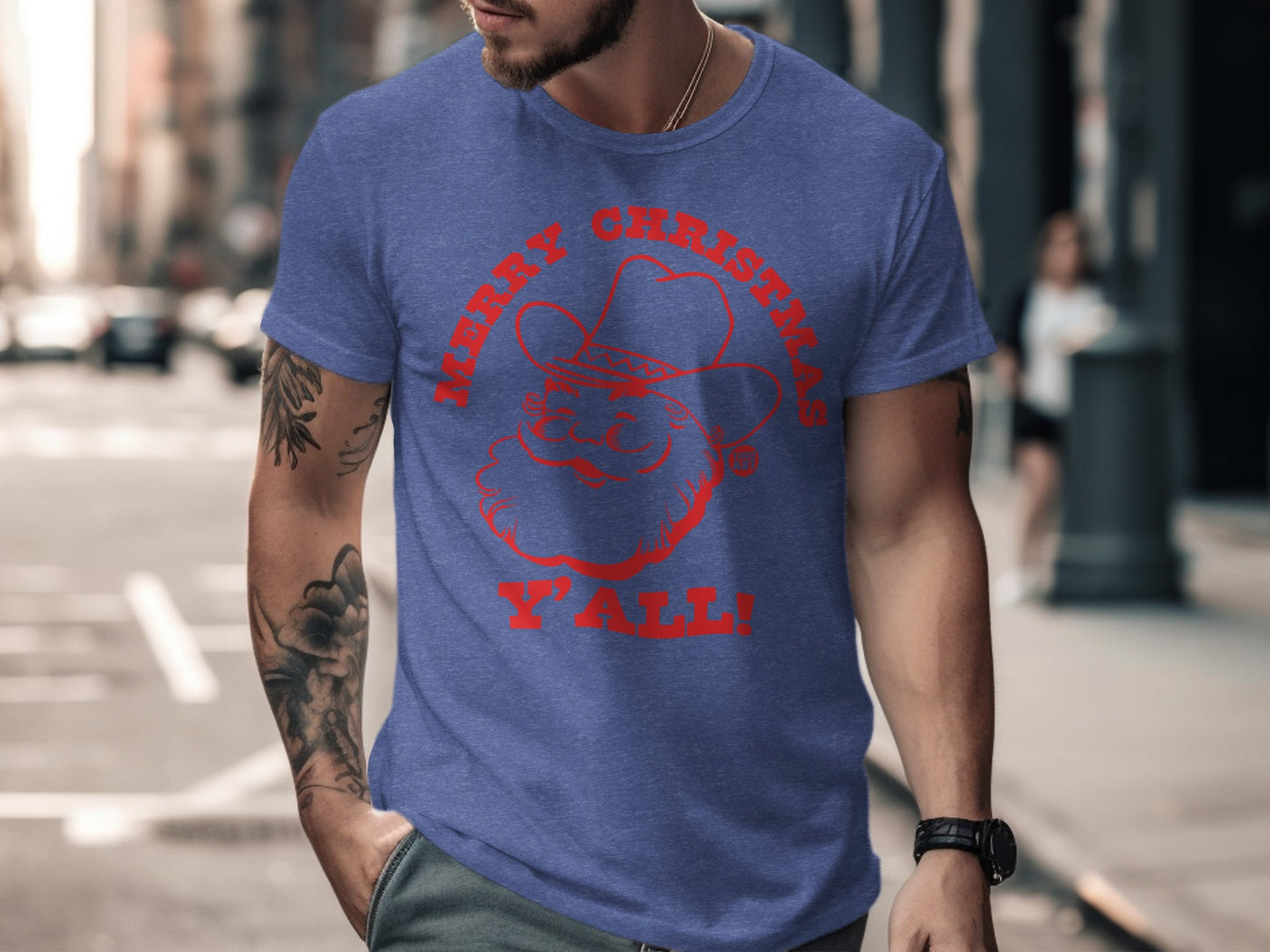 Merry Christmas Y'all Santa Graphic T-Shirt product