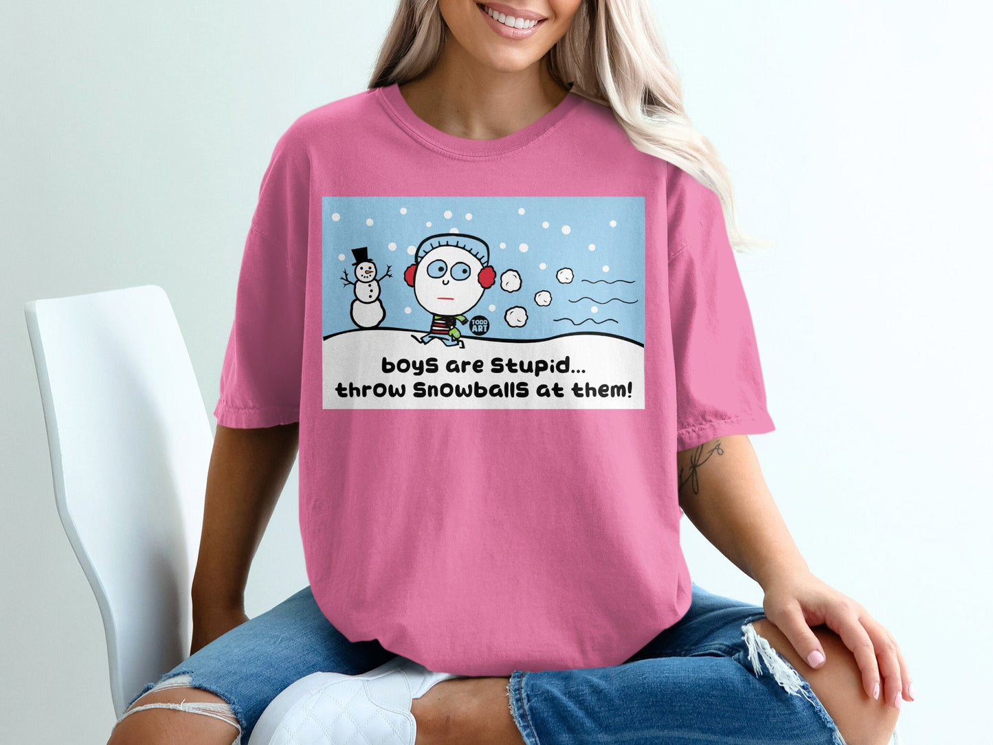 Boys Are Stupid Throw Snowballs At Them T-shirt