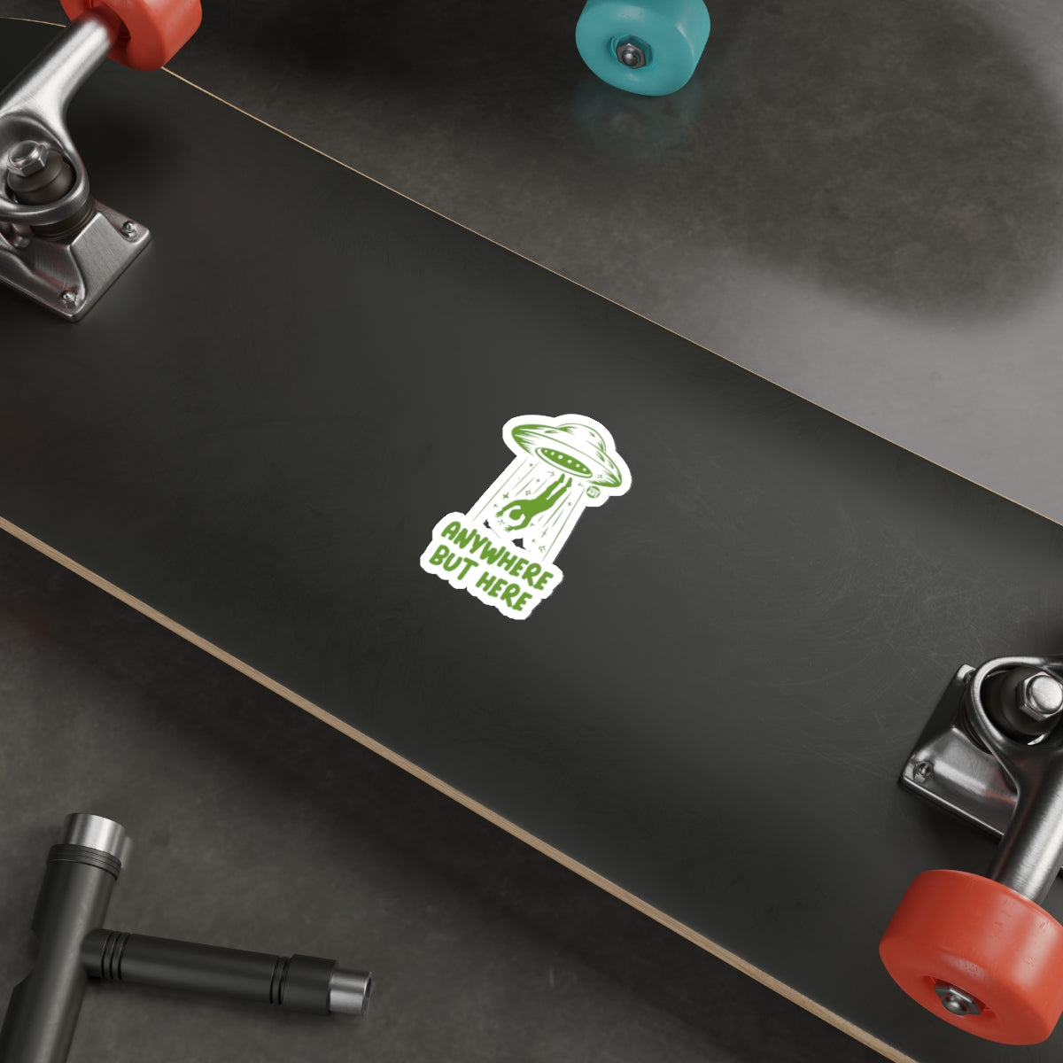Alien Abduction Anywhere But Here Sticker product