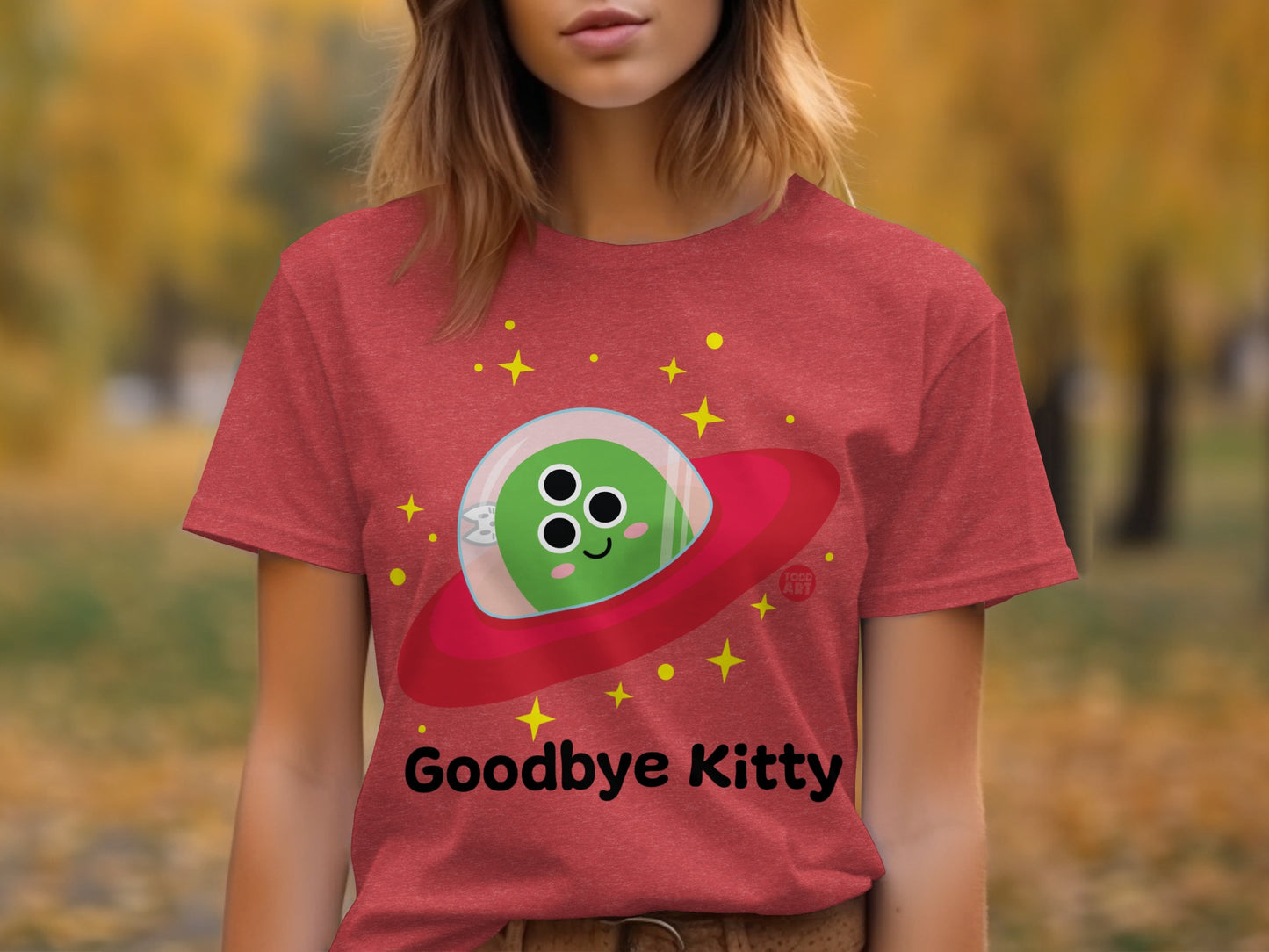 Goodbye Kitty Cute Alien Graphic T-Shirt