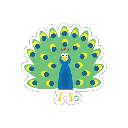 Colorful Peacock with Yellow and Blue Accents sticker
