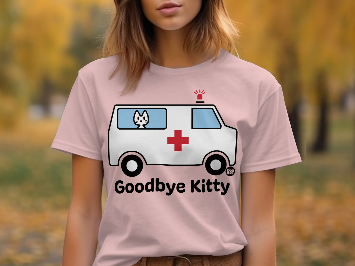 Goodbye Kitty Ambulance Graphic Tee Shirt