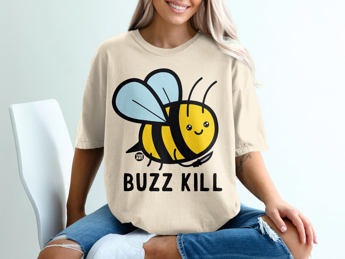Buzz Kill Bee Graphic T-shirt Cute Insect Top
