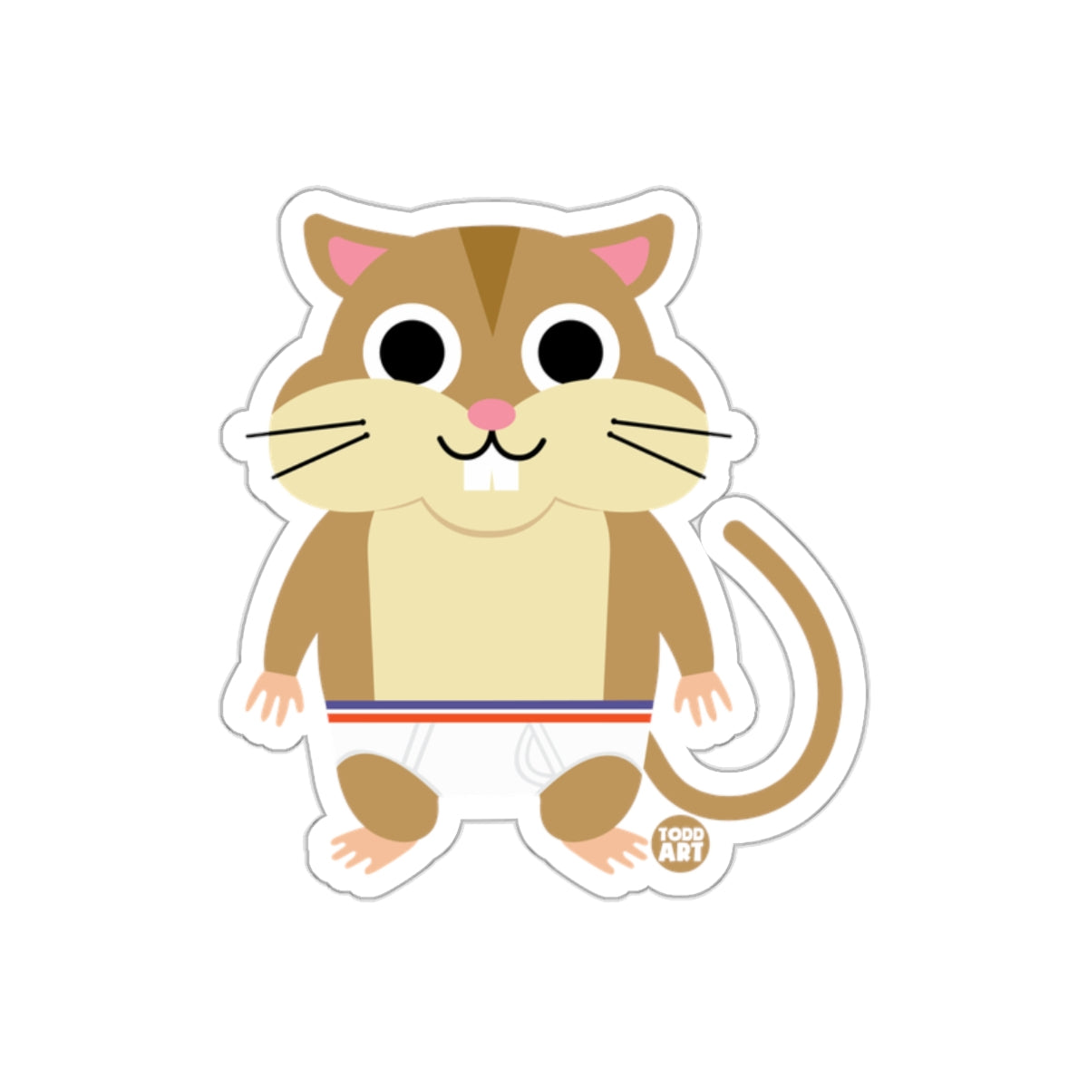 Cute Cartoon Chipmunk in Shorts Sticker