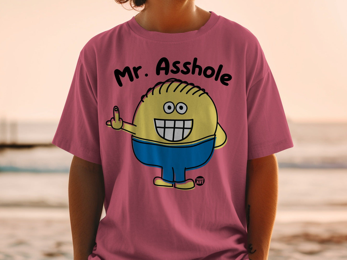 Mr. Asshole Graphic Tee with Funny Cartoon Design