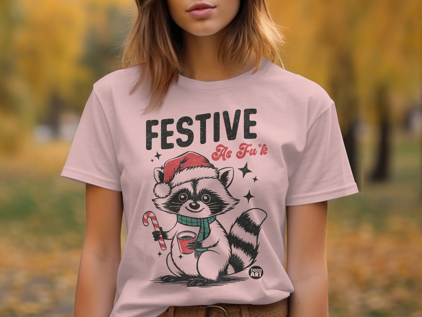 Festive Raccoon Graphic T-shirt product type