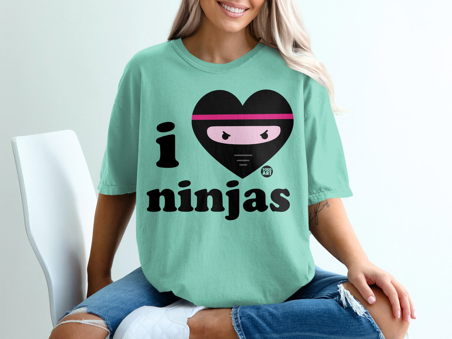 I Love Ninjas Graphic Tee Ideal for Casual Wear