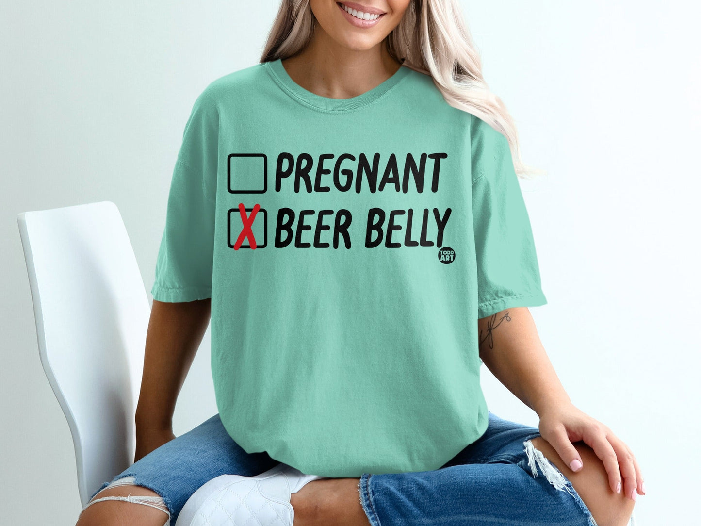 Pregnant Beer Belly Funny Graphic T-shirt
