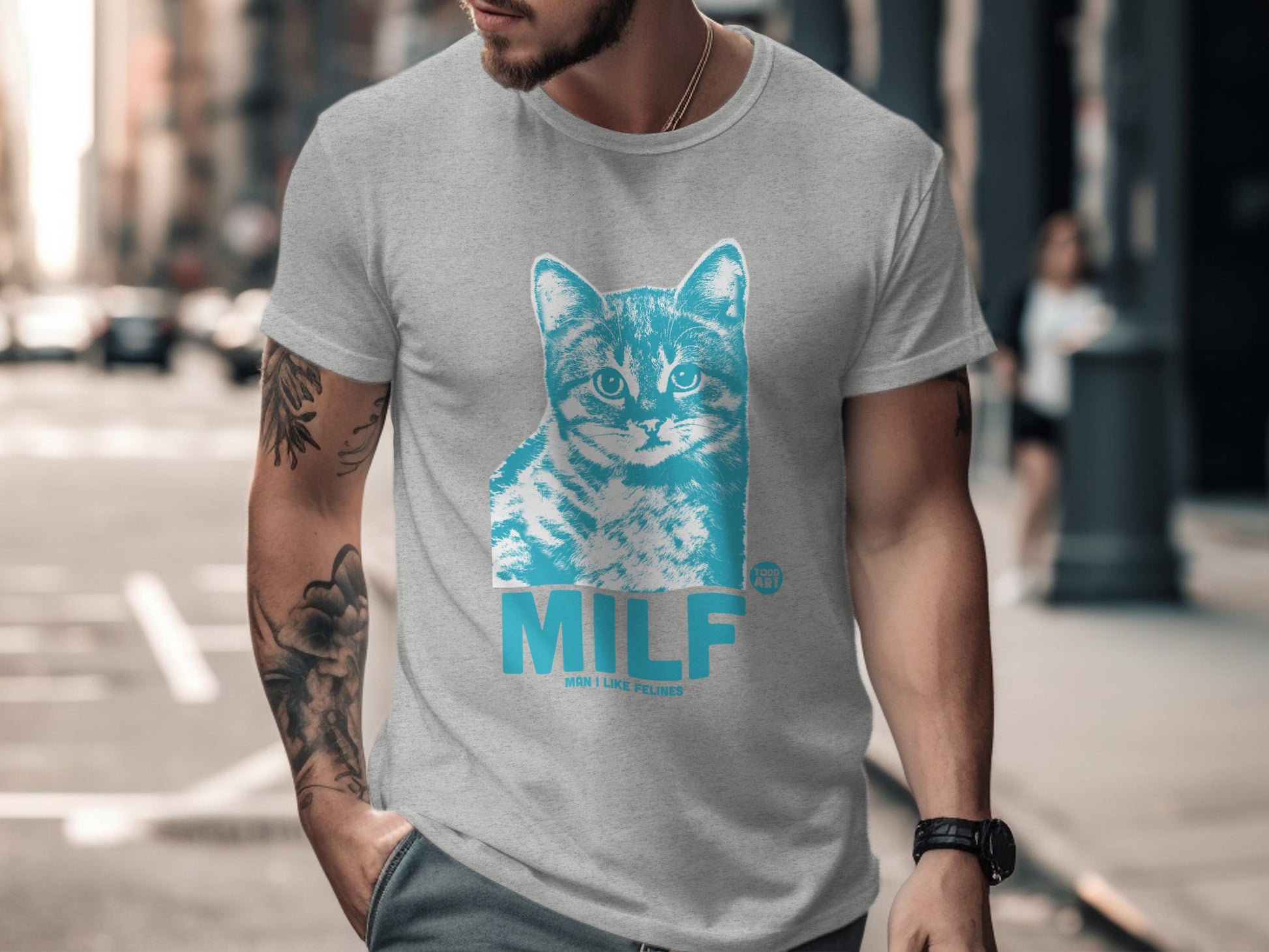 Funny Cat MILF Man I Love Felines Graphic T-Shirt