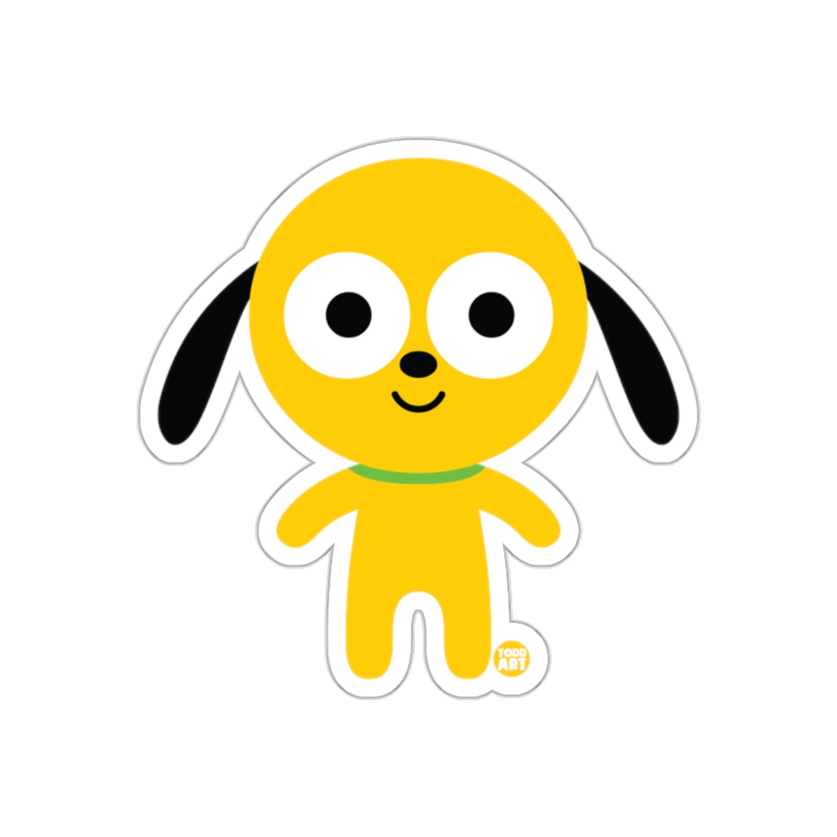 Cute Yellow Dog Character with Big Eyes Sticker