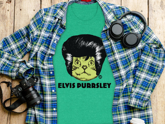 Elvis Purrsley Graphic Tee Perfect for Cat Lovers