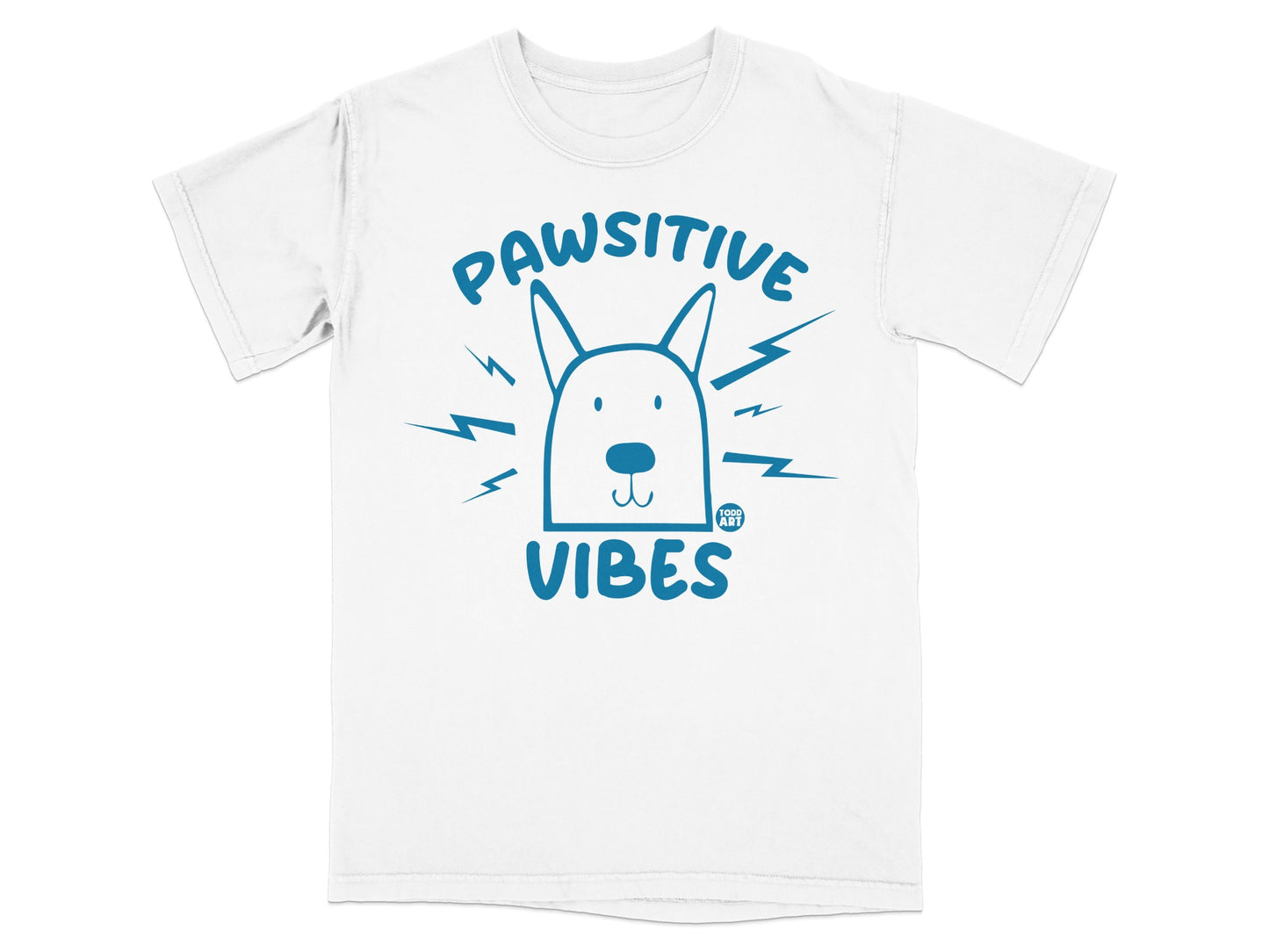 Pawsitive Vibes Dog Design Graphic Tee Shirt