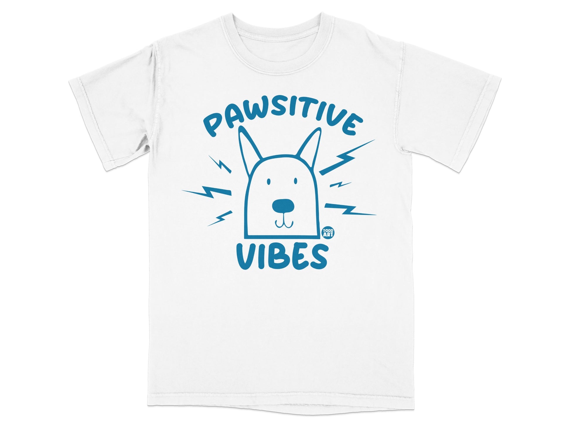 Pawsitive Vibes Dog Design Graphic Tee Shirt
