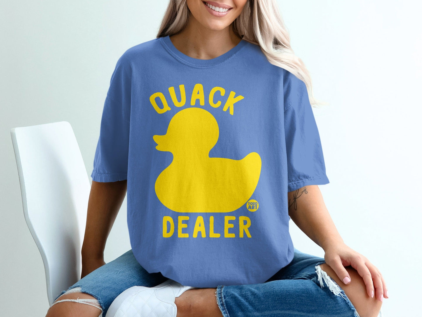 Quack Dealer Graphic Tee Shirt Humorous Duck Design