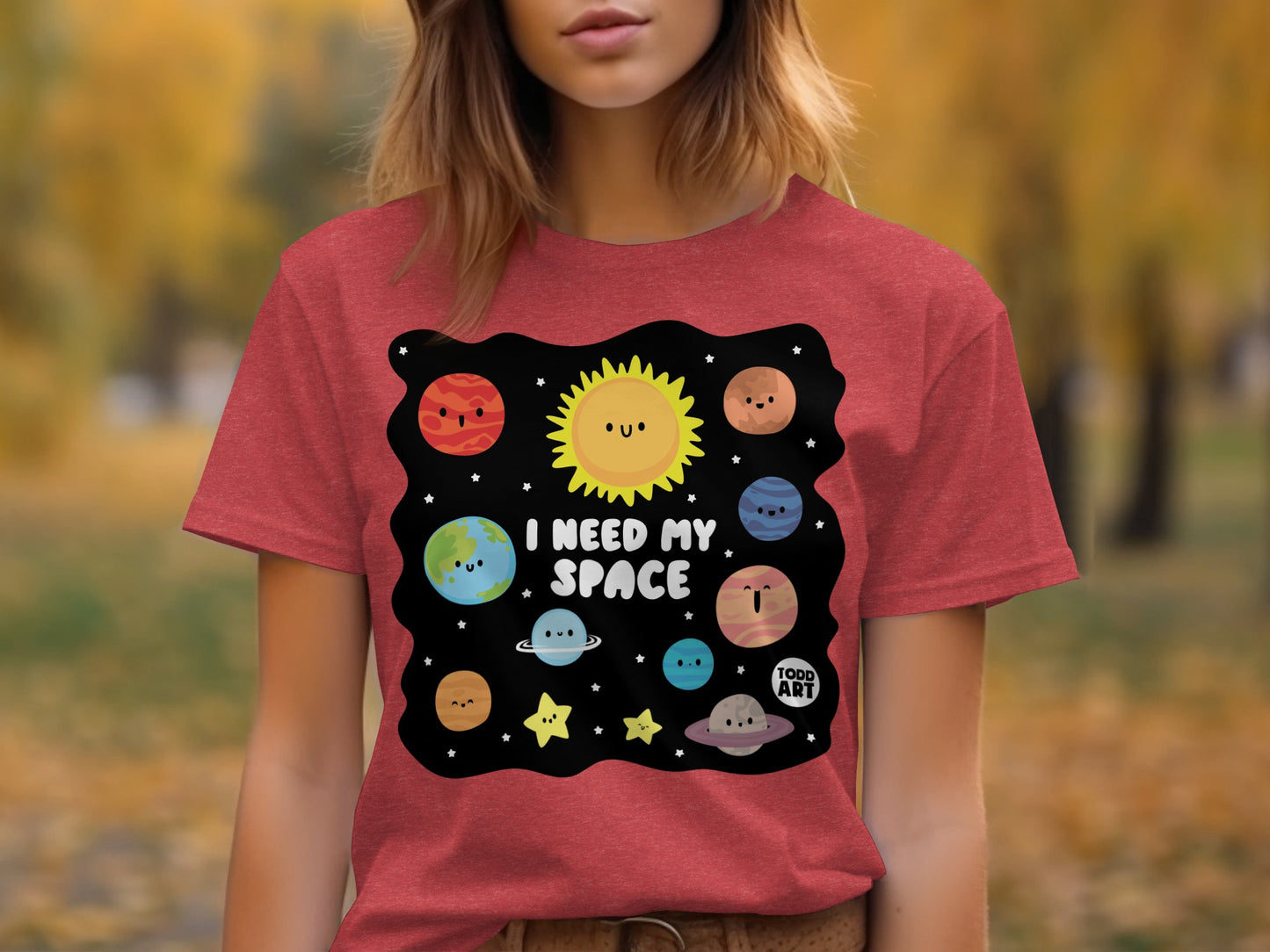 I Need My Space Cute Planet Design Shirt