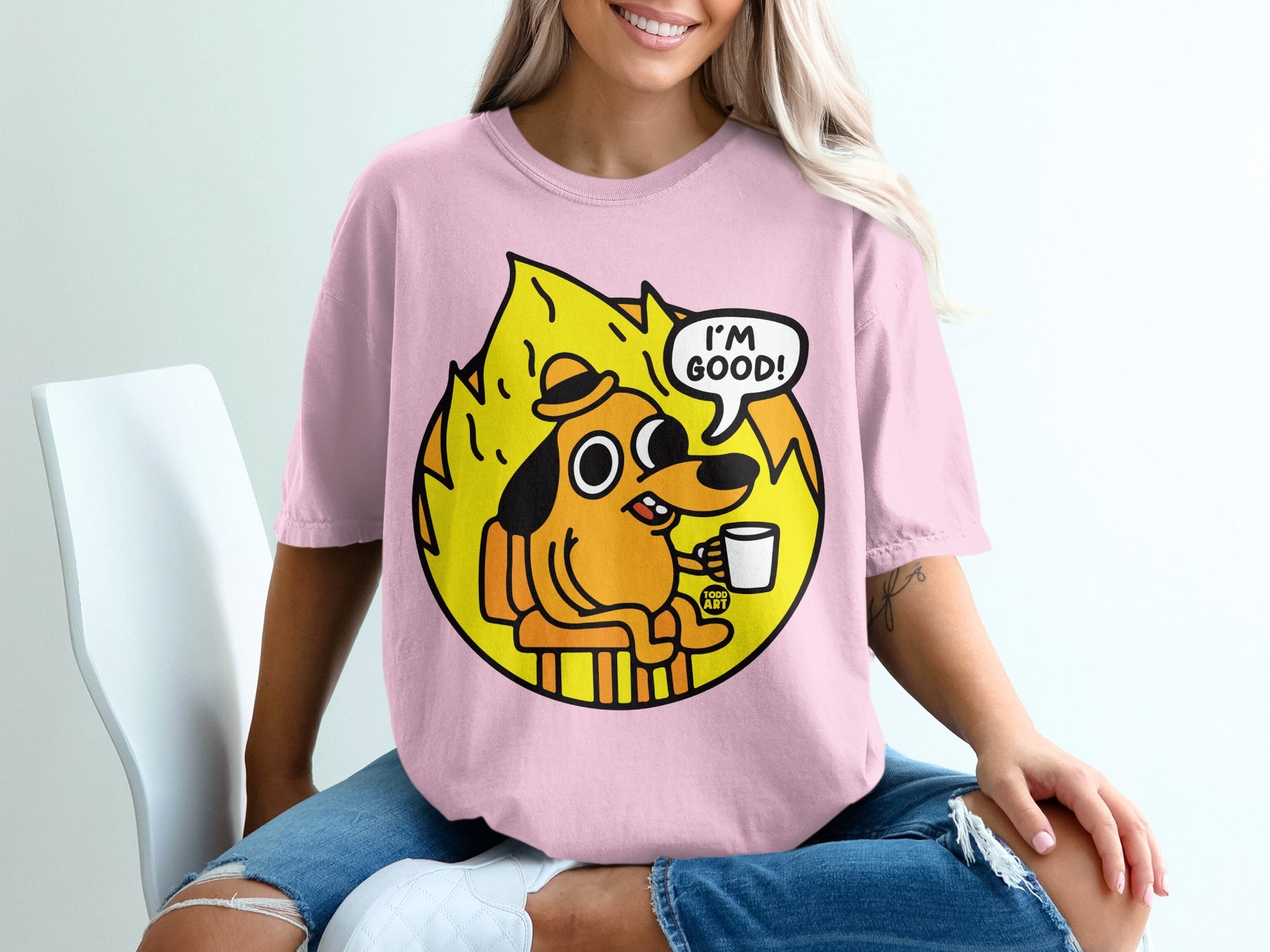 Funny Cartoon Dog Saying I'm Good T-Shirt