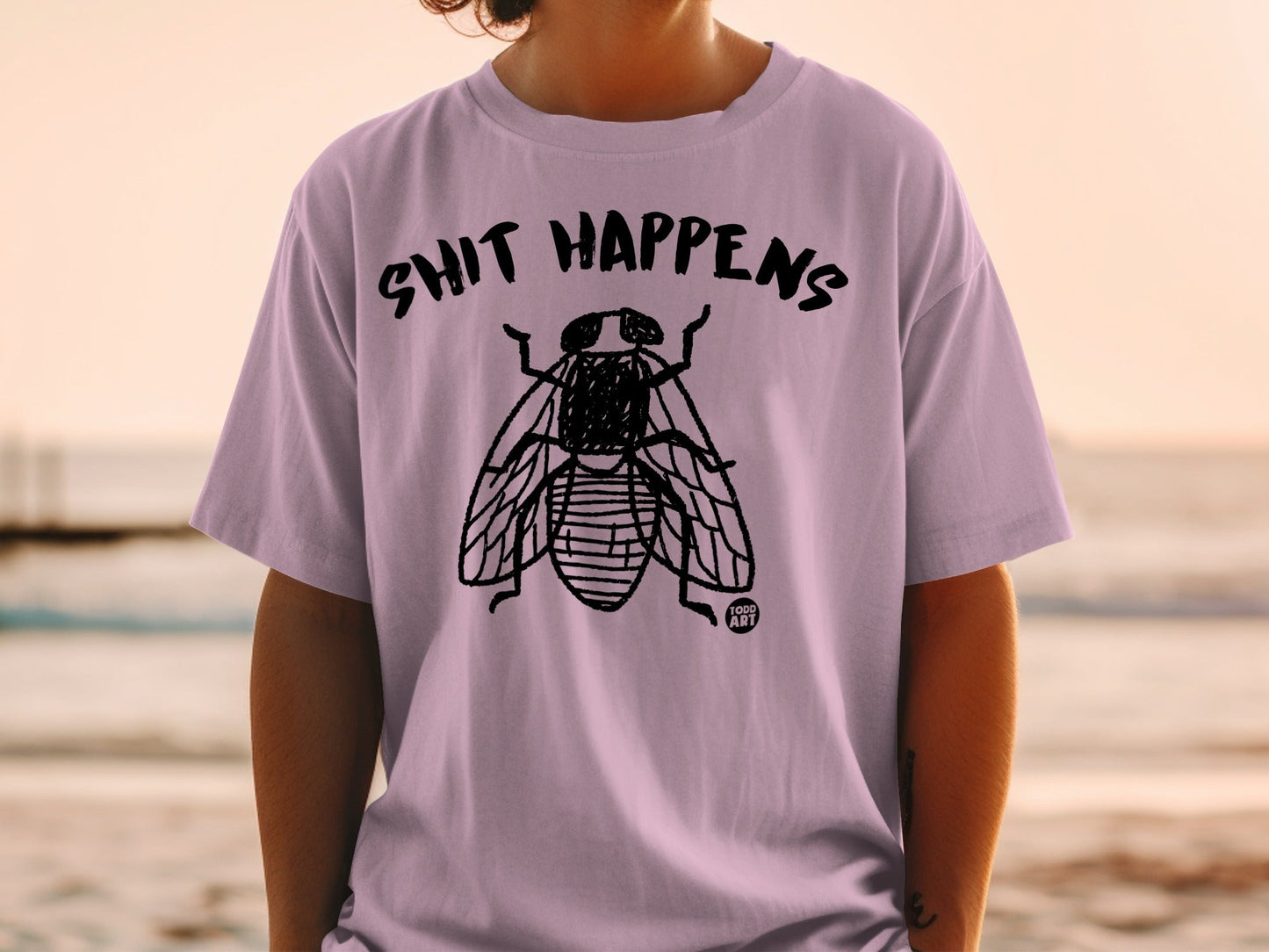 Shit Happens Fly Graphic Design Unisex Tee