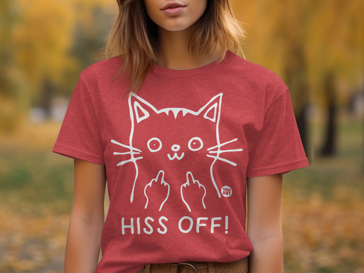Hiss Off Cat Graphic Tee Funny Cat Lover T-Shirt