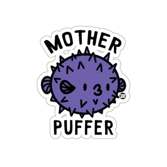 MOTHER PUFFER Funny Cute Puffer Fish Art Sticker