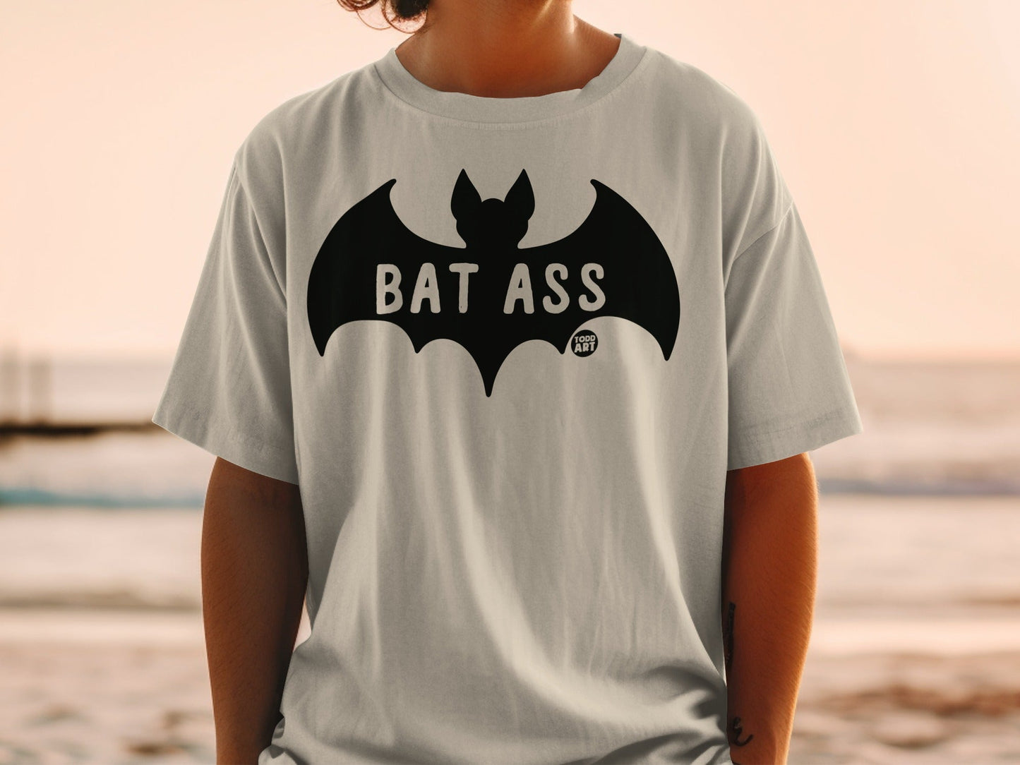 Funny Bat Ass Graphic Todd Art T-Shirt for Casual Wear