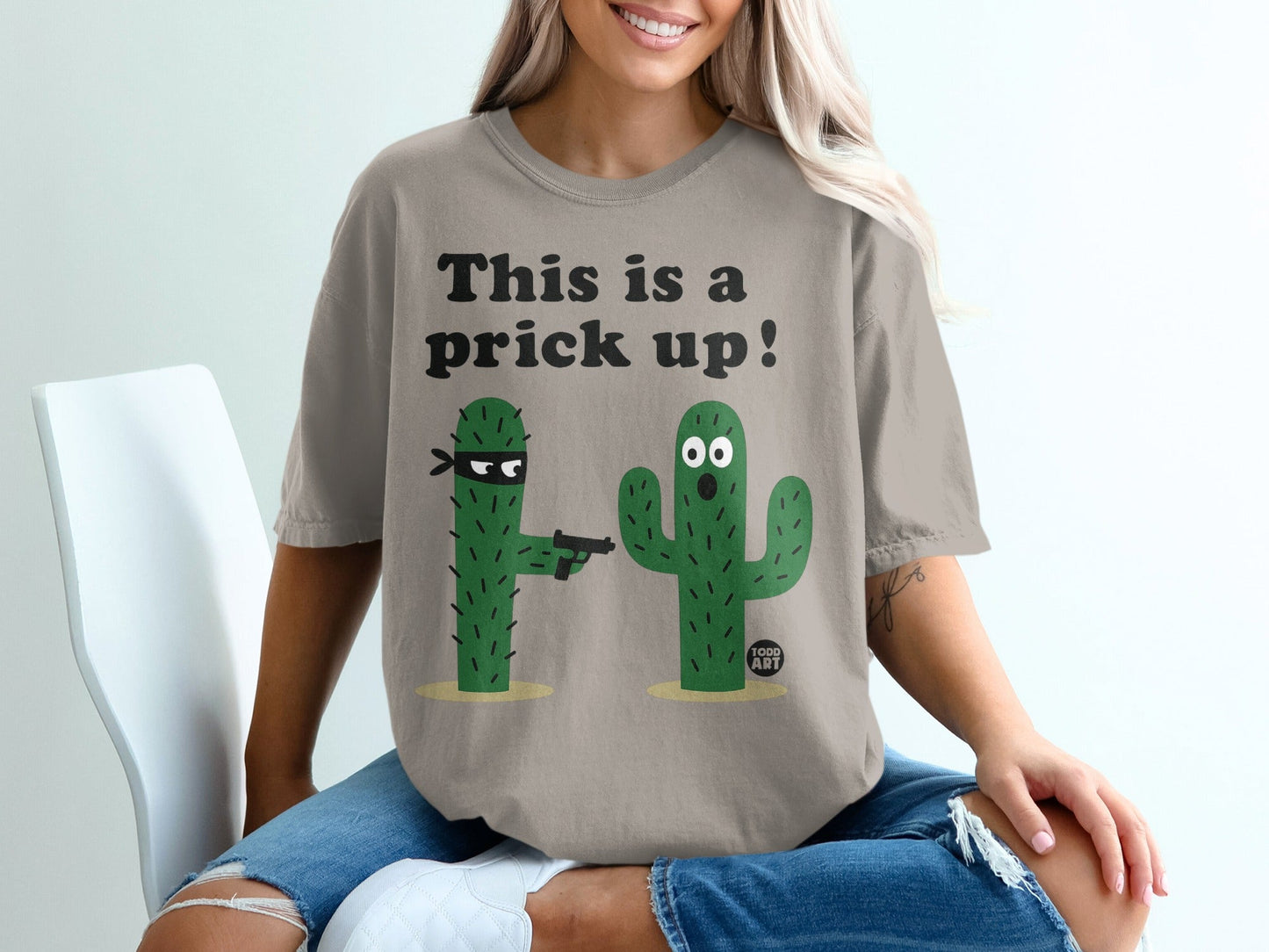 This is a prick up funny cactus graphic shirt