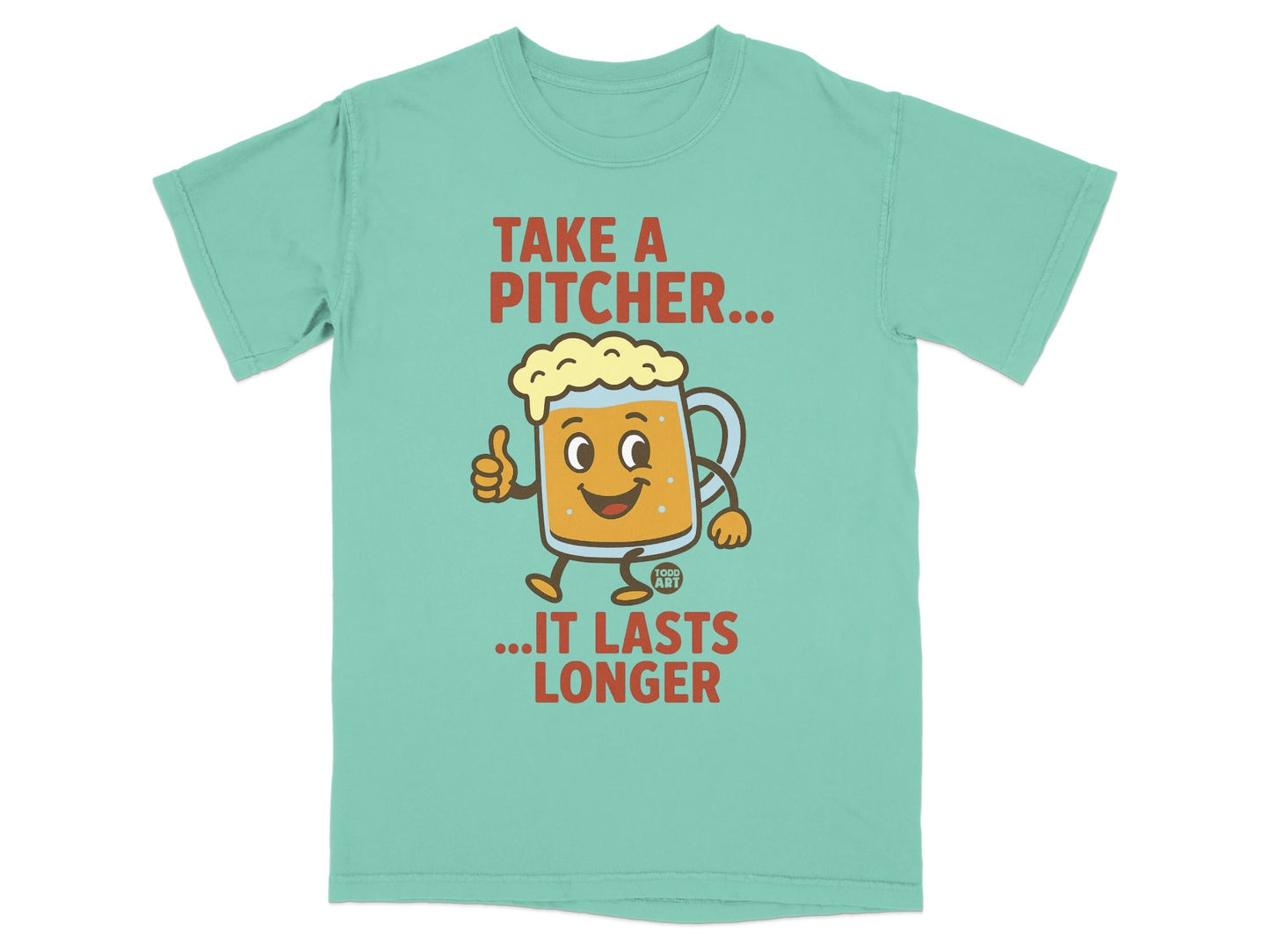 Take A Pitcher It Lasts Longer Funny Graphic T-shirt