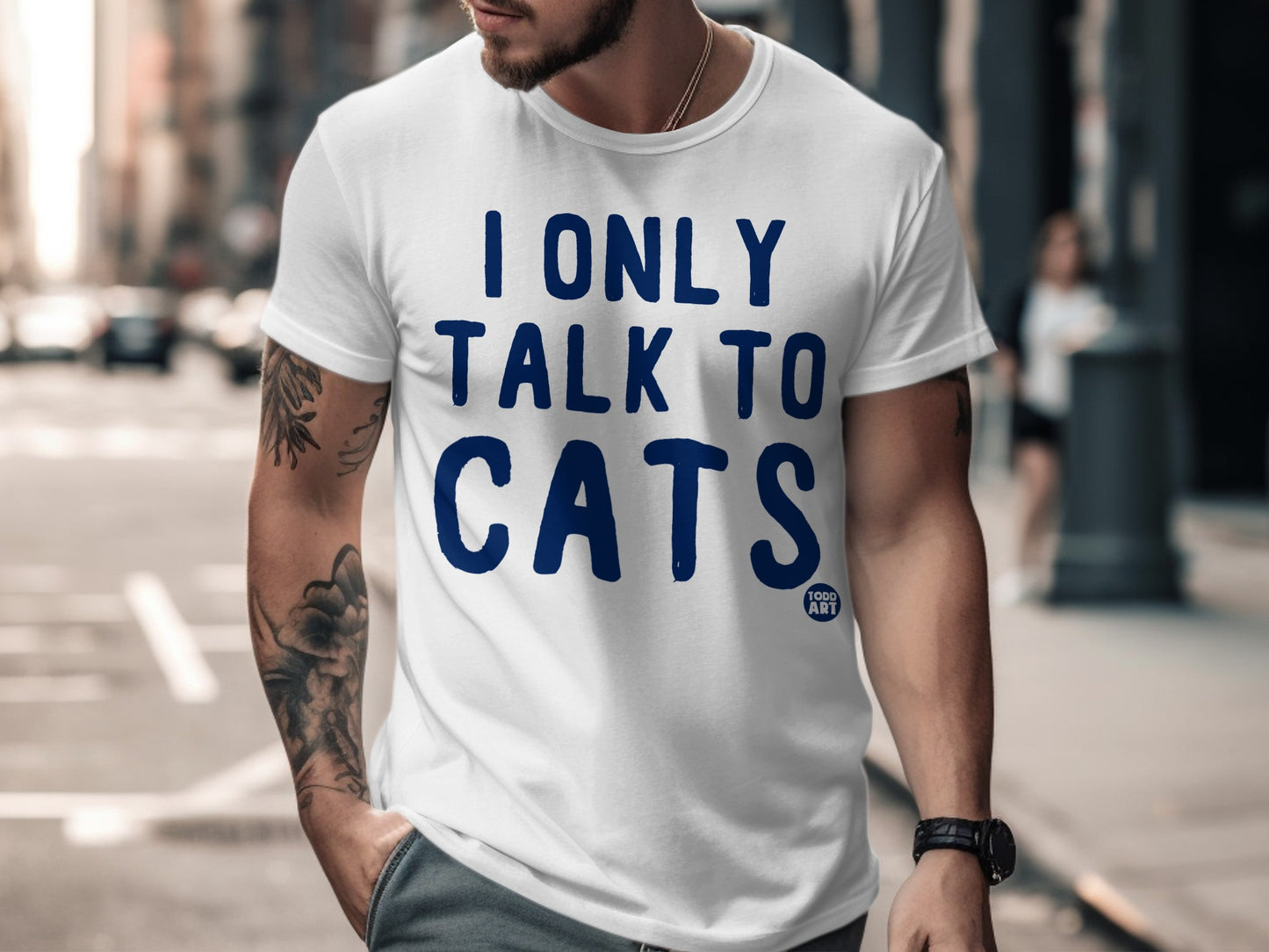 I Only Talk to Cats Graphic Tee Casual Wear Shirt