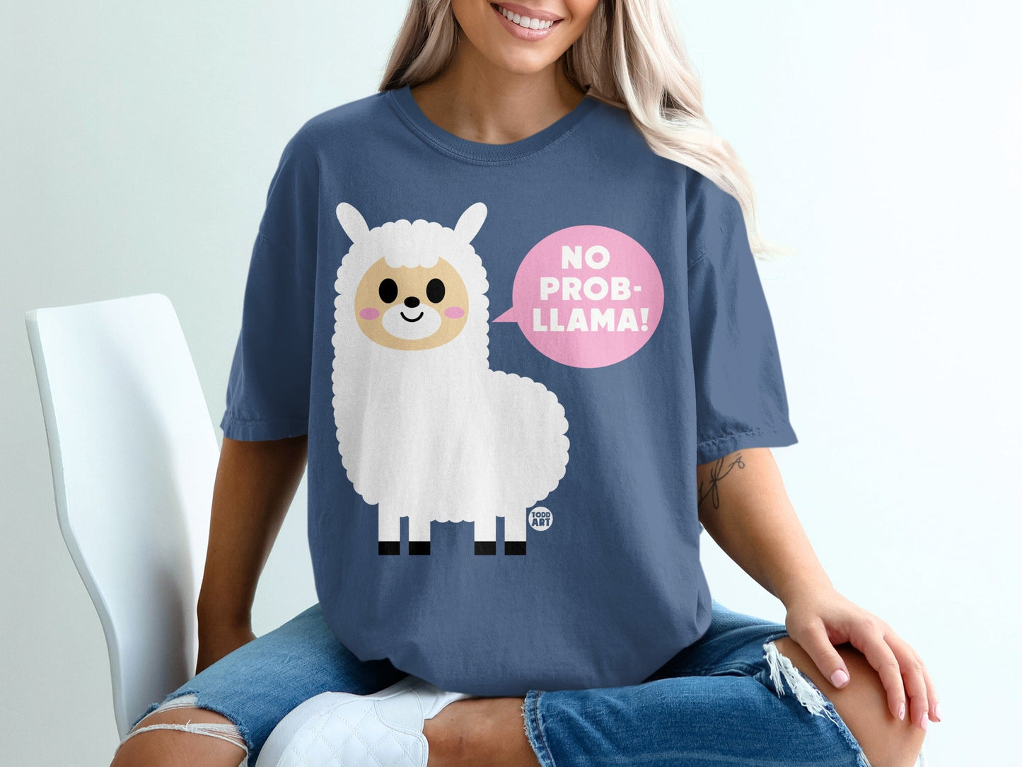 Cute No Prob-llama Statement Graphic Tee