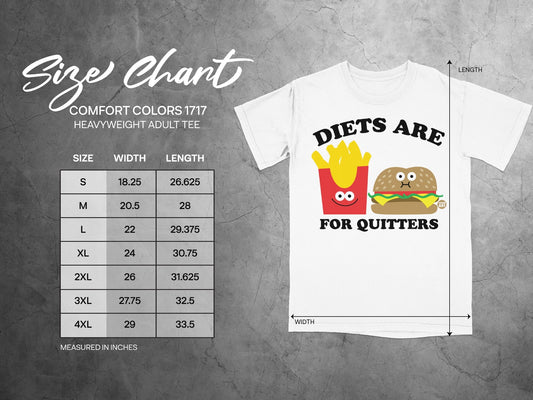 Diets Are For Quitters Funny T-Shirt Product for Sale
