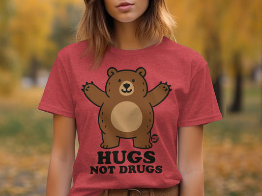 Hugs Not Drugs Cute Bear Graphic T-Shirt Product