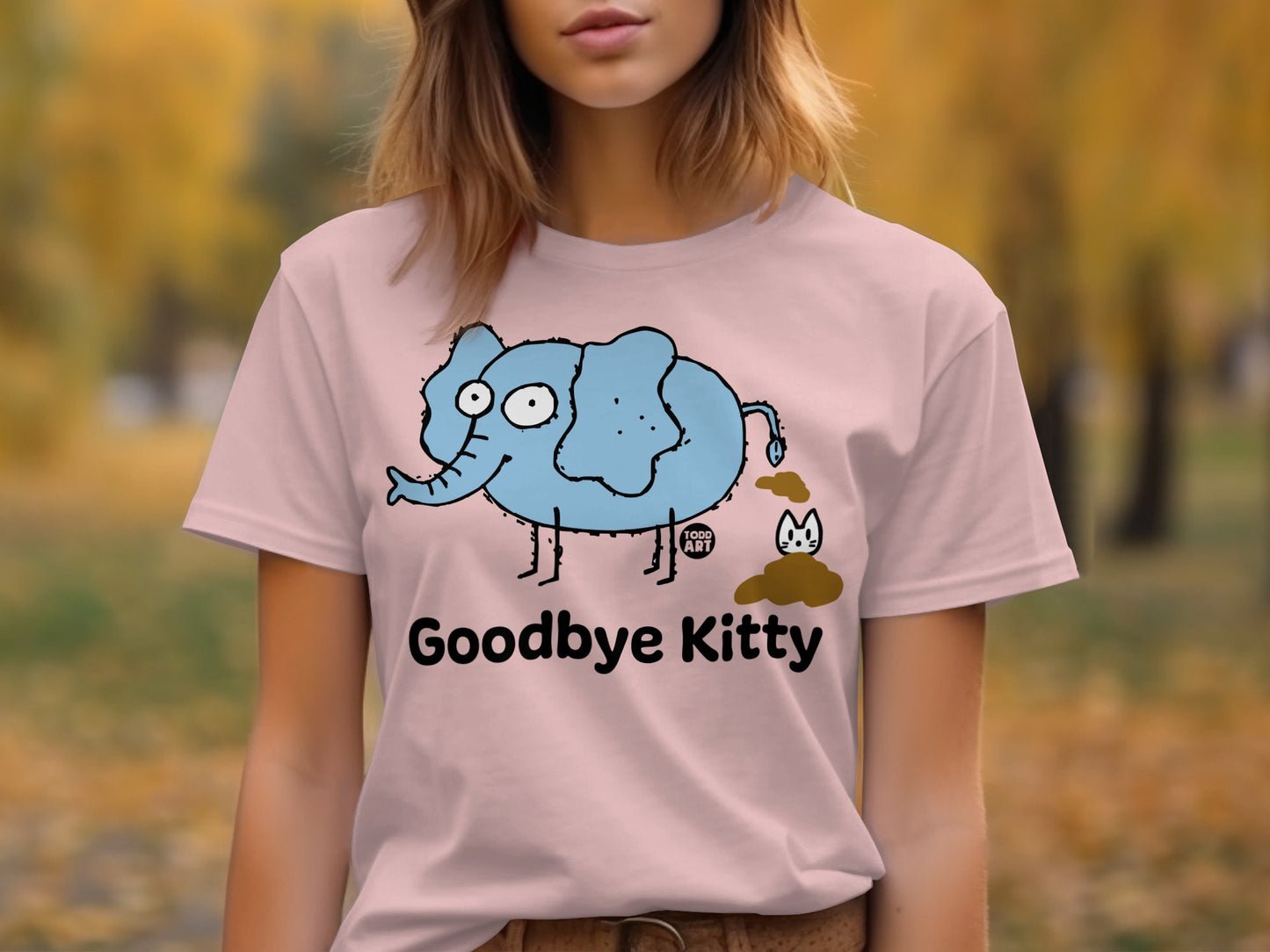 Goodbye Kitty Elephant Graphic T-Shirt