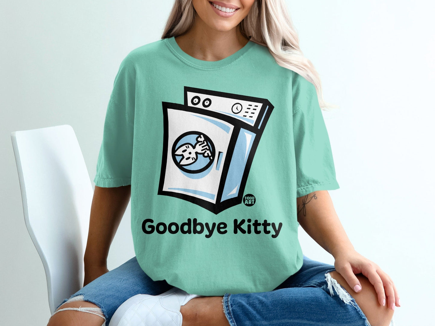 Goodbye Kitty Funny Graphic T-Shirt for Casual Wear