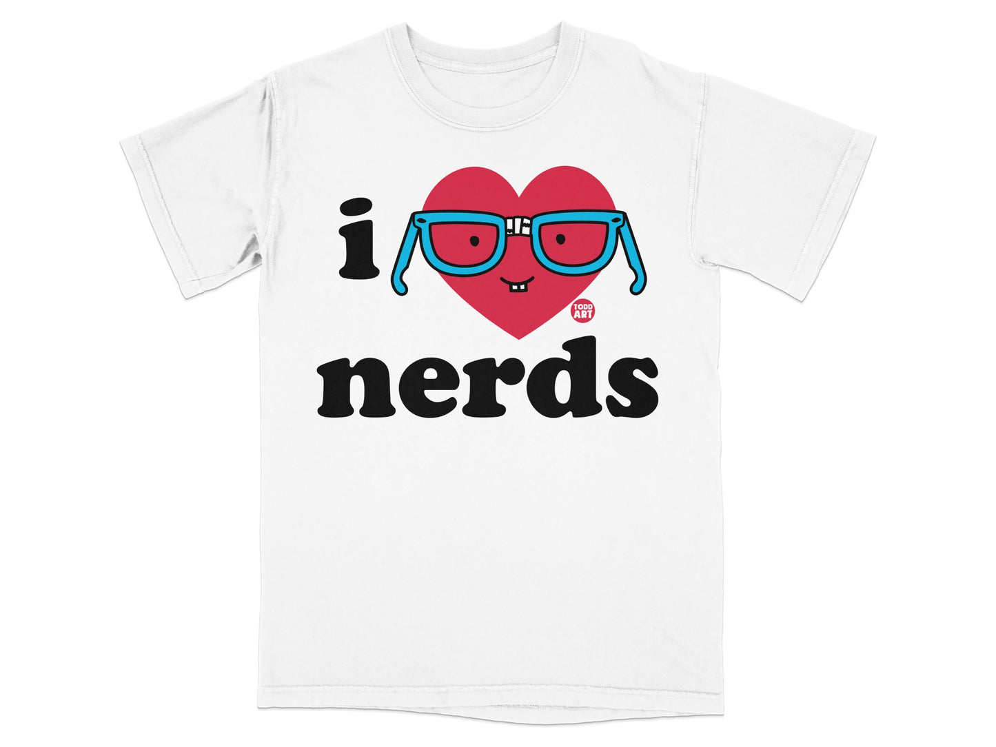 I Love Nerds Cute Geeky Heart Glasses Graphic Shirt