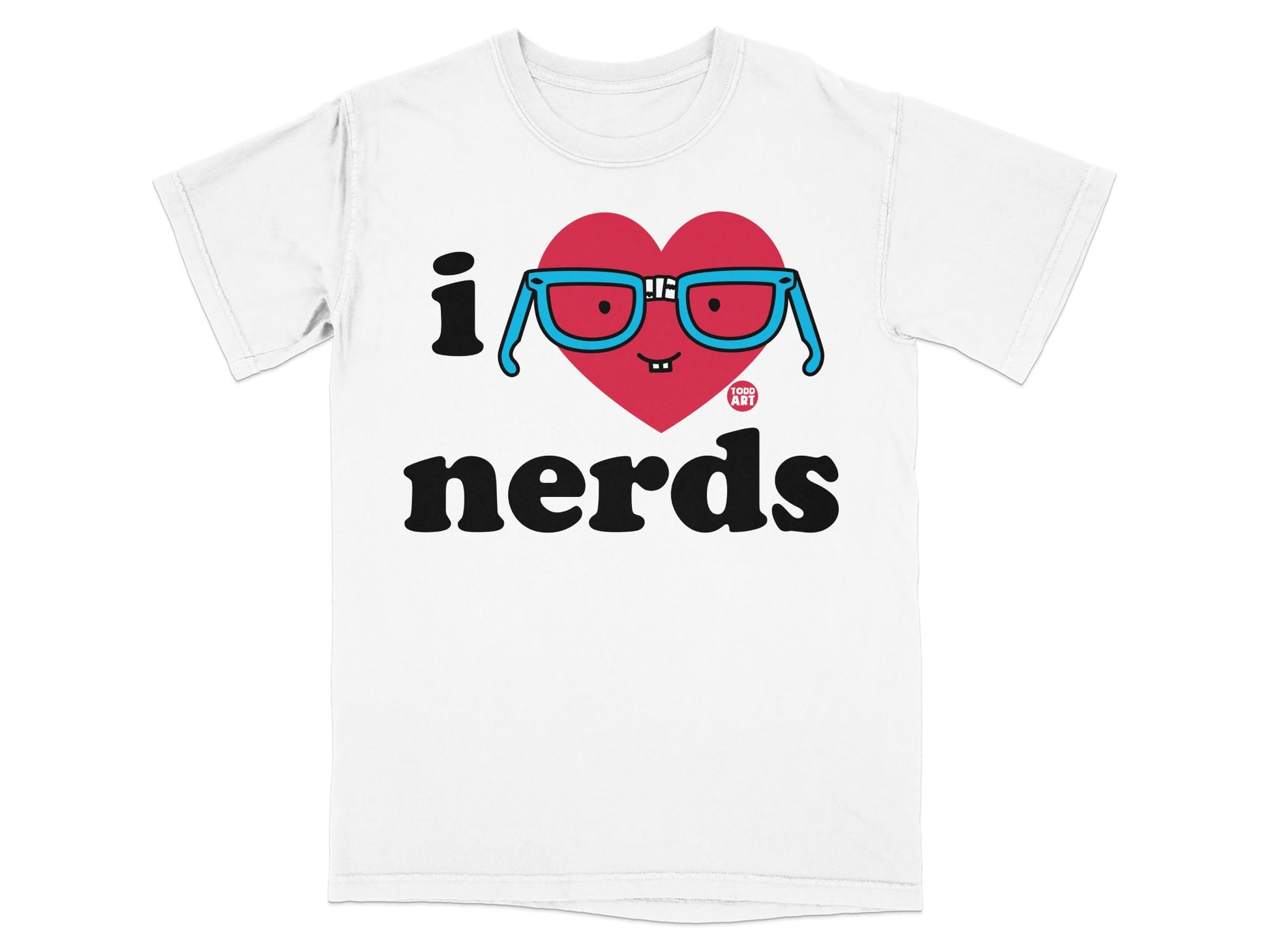 I Love Nerds Cute Geeky Heart Glasses Graphic Shirt