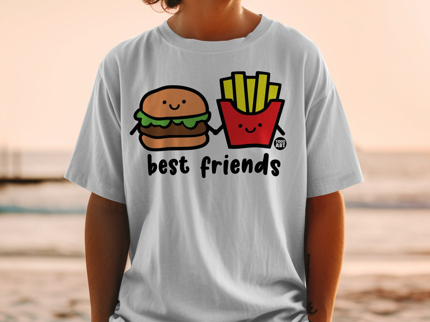 Best Friends Burger and Fries Graphic Tee Shirt