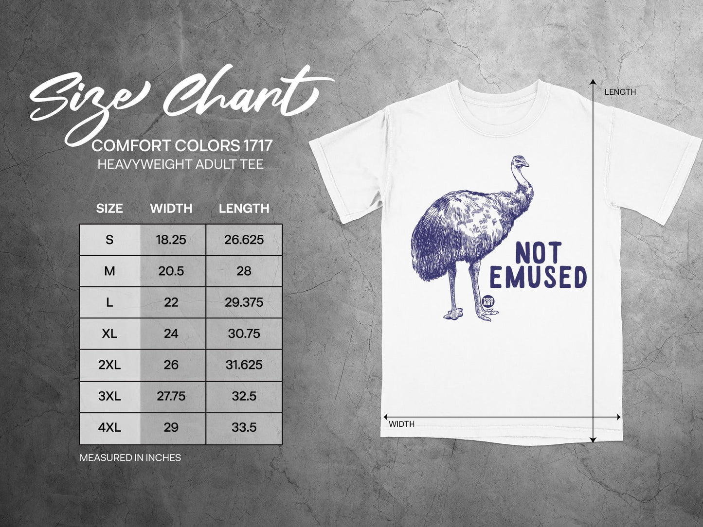 Not Emused Printed on Comfort Colors 1717 Adult Tee