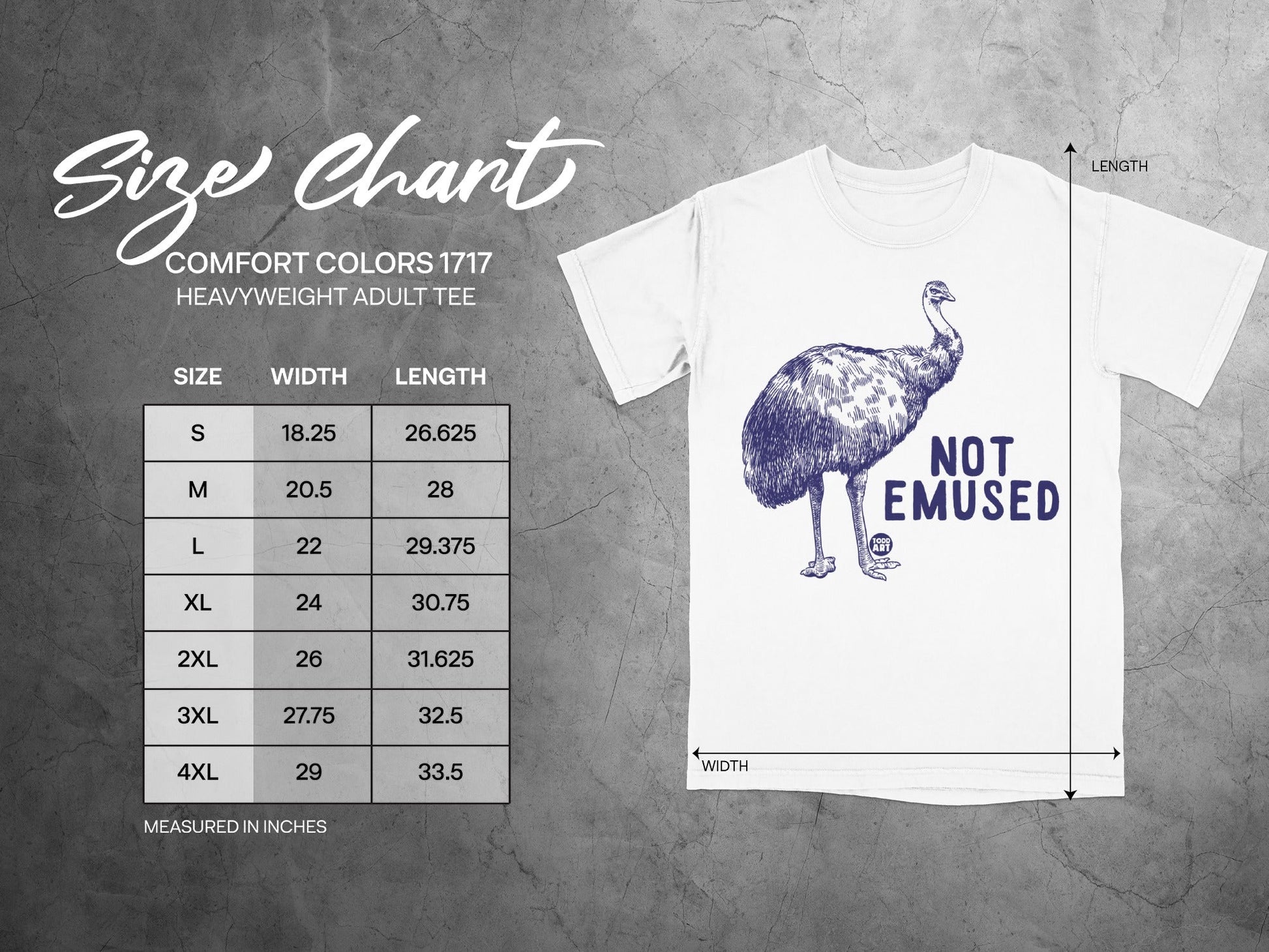 Not Emused Printed on Comfort Colors 1717 Adult Tee