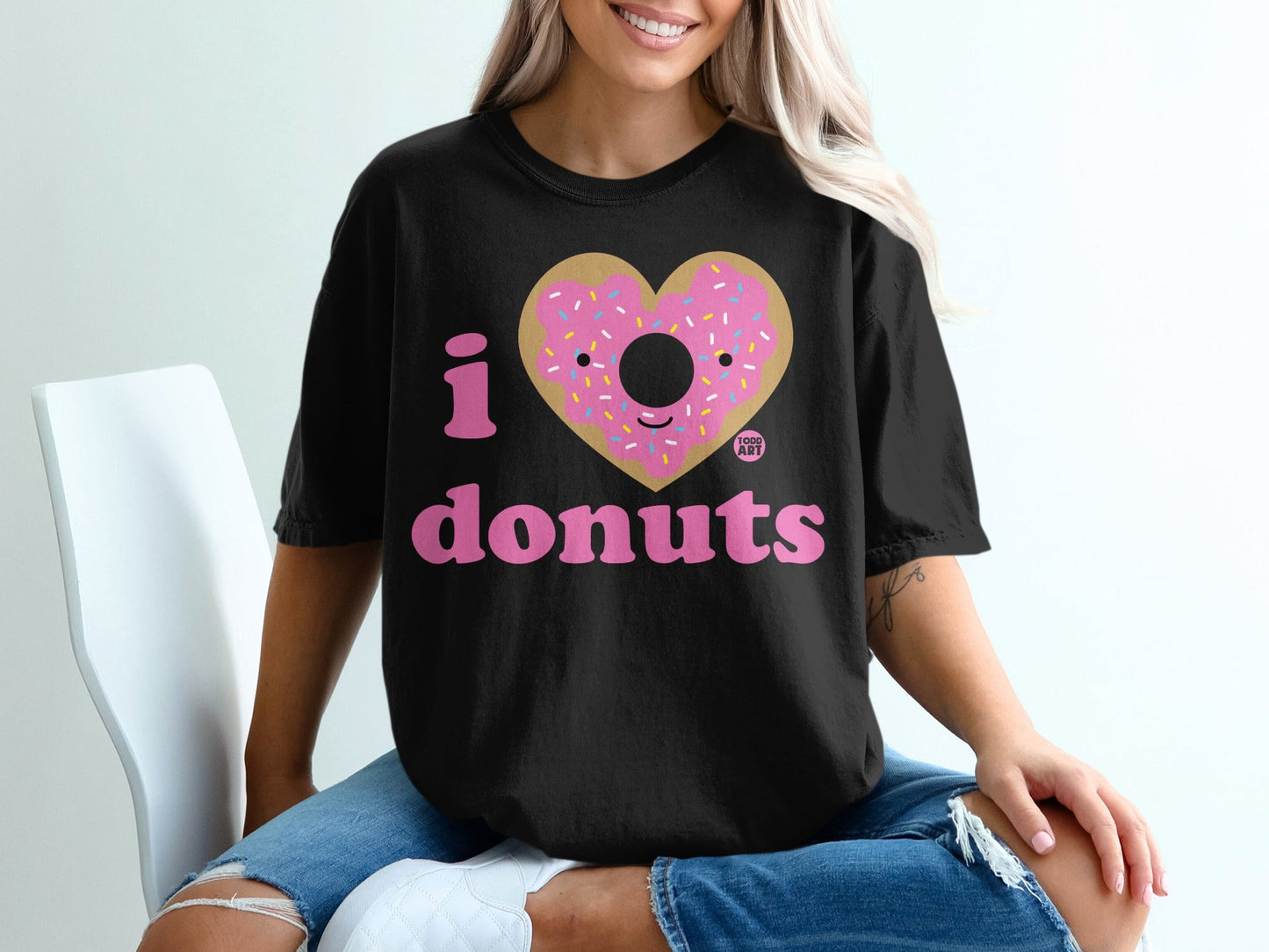 I Heart Donuts Graphic Tee Casual Wear Shirt