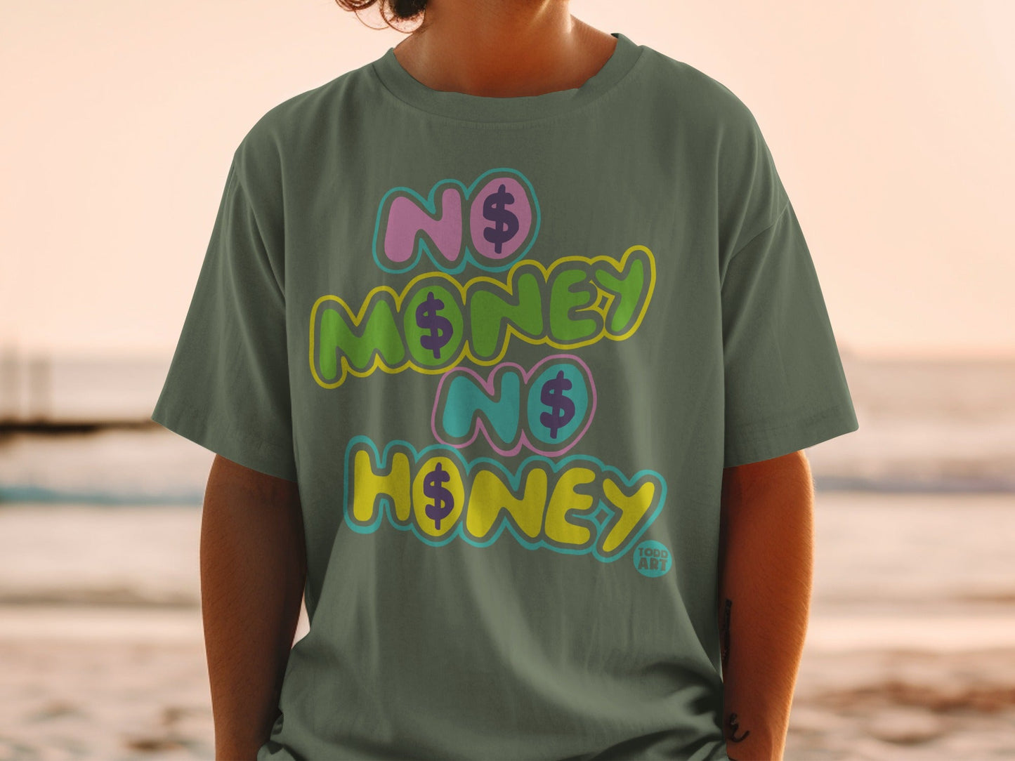 Bright No Money No Honey Graphic Art T-Shirt