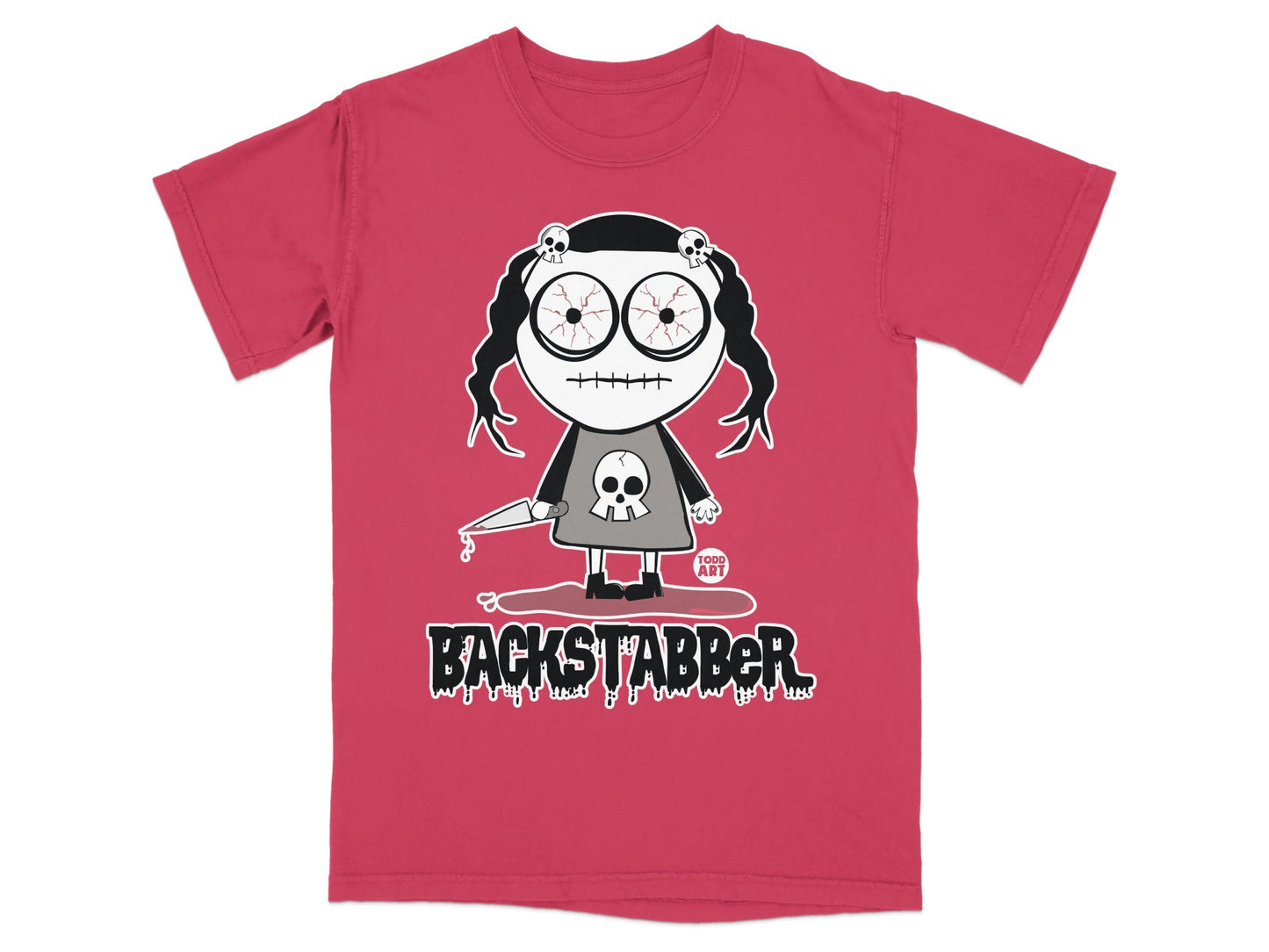 Backstabber Graphic Horror Themed Todd Art T-shirt