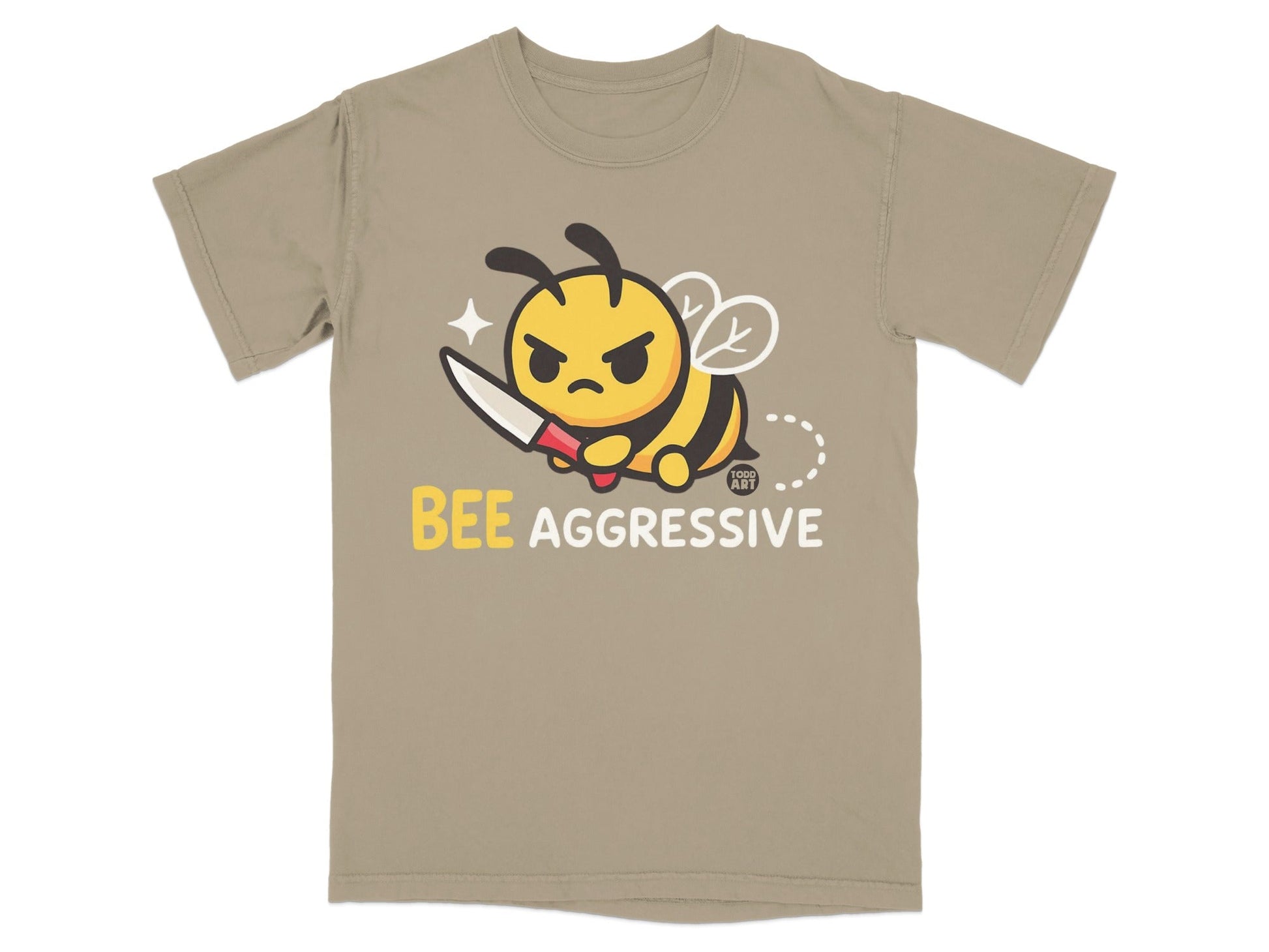 Bee Aggressive Cute Bee with Knife T-Shirt