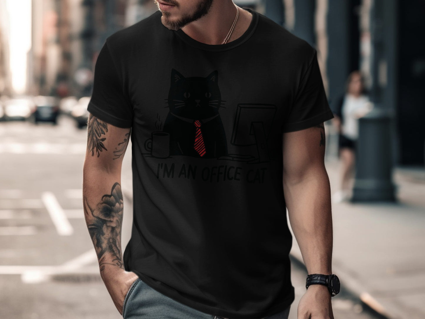 I'm an Office Cat Graphic Funny Tee Shirt