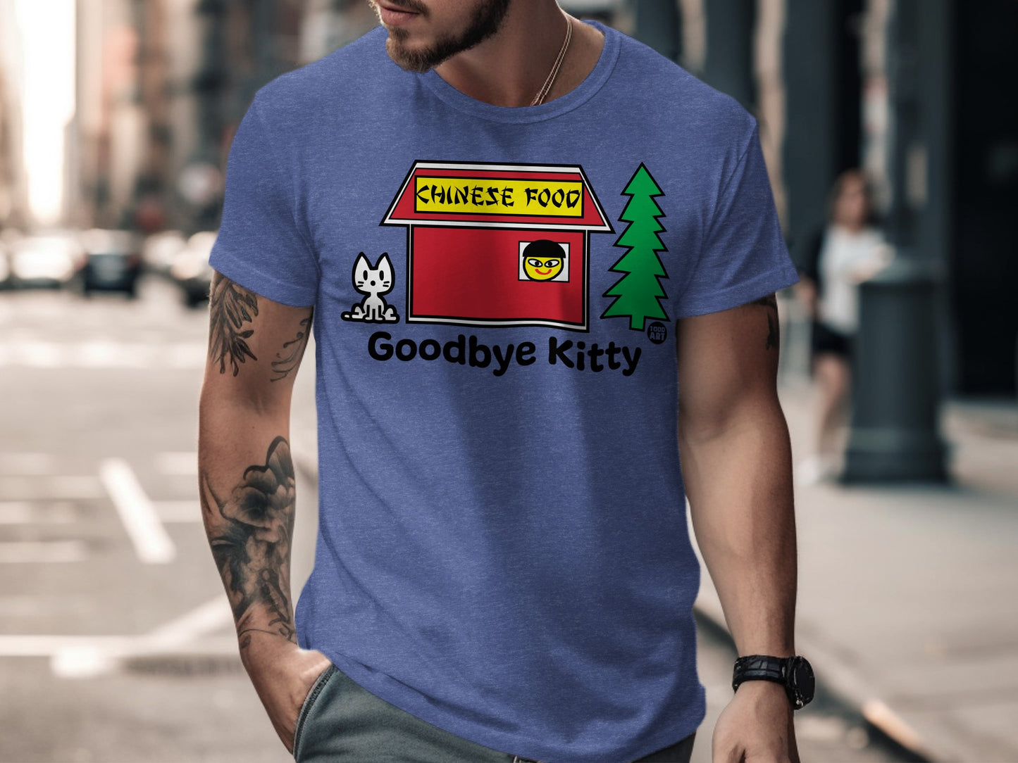 Funny Goodbye Kitty Chinese Food Parody T-Shirt