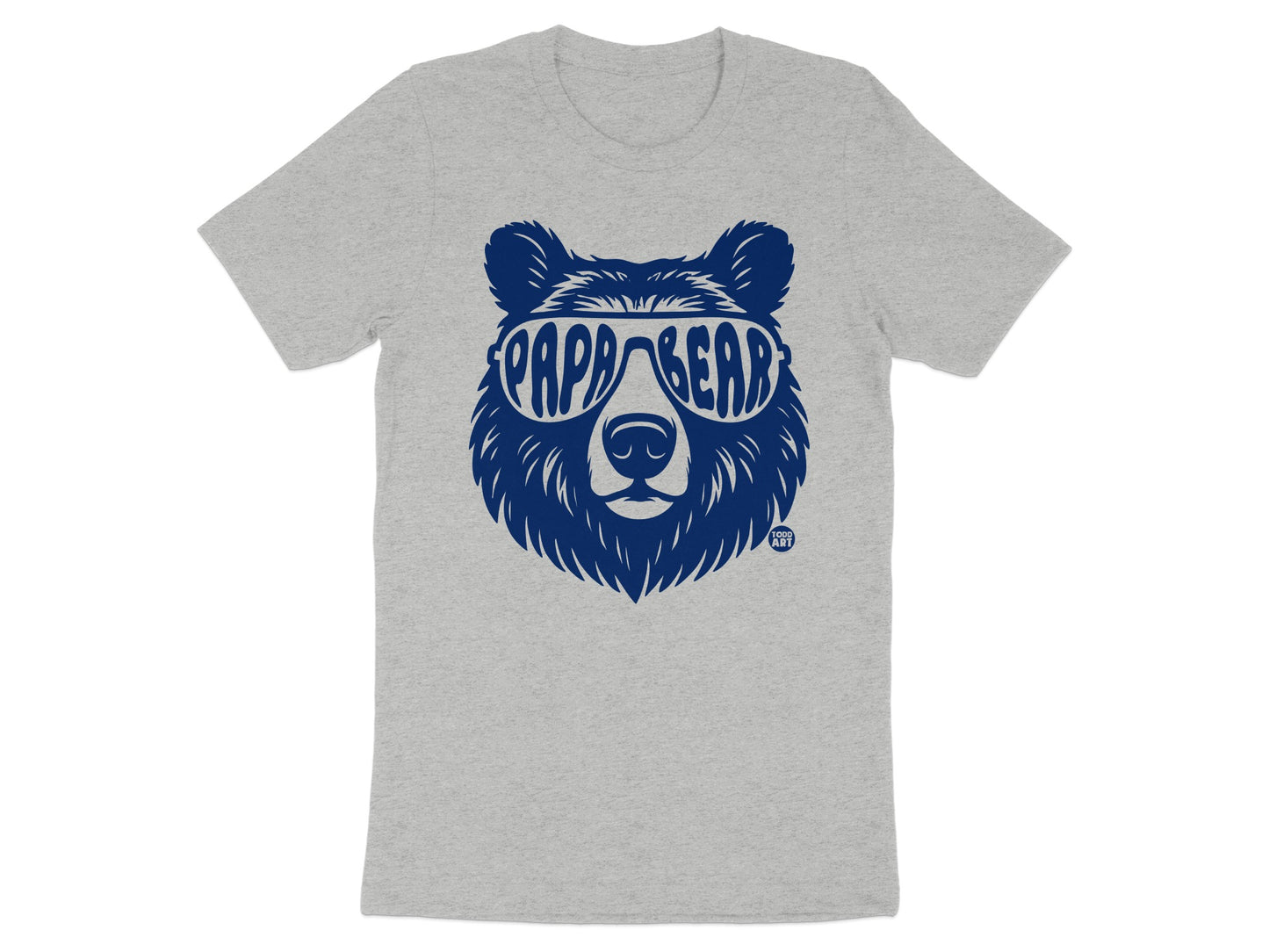Papa Bear Graphic T-Shirt Blue Design Dad Tee