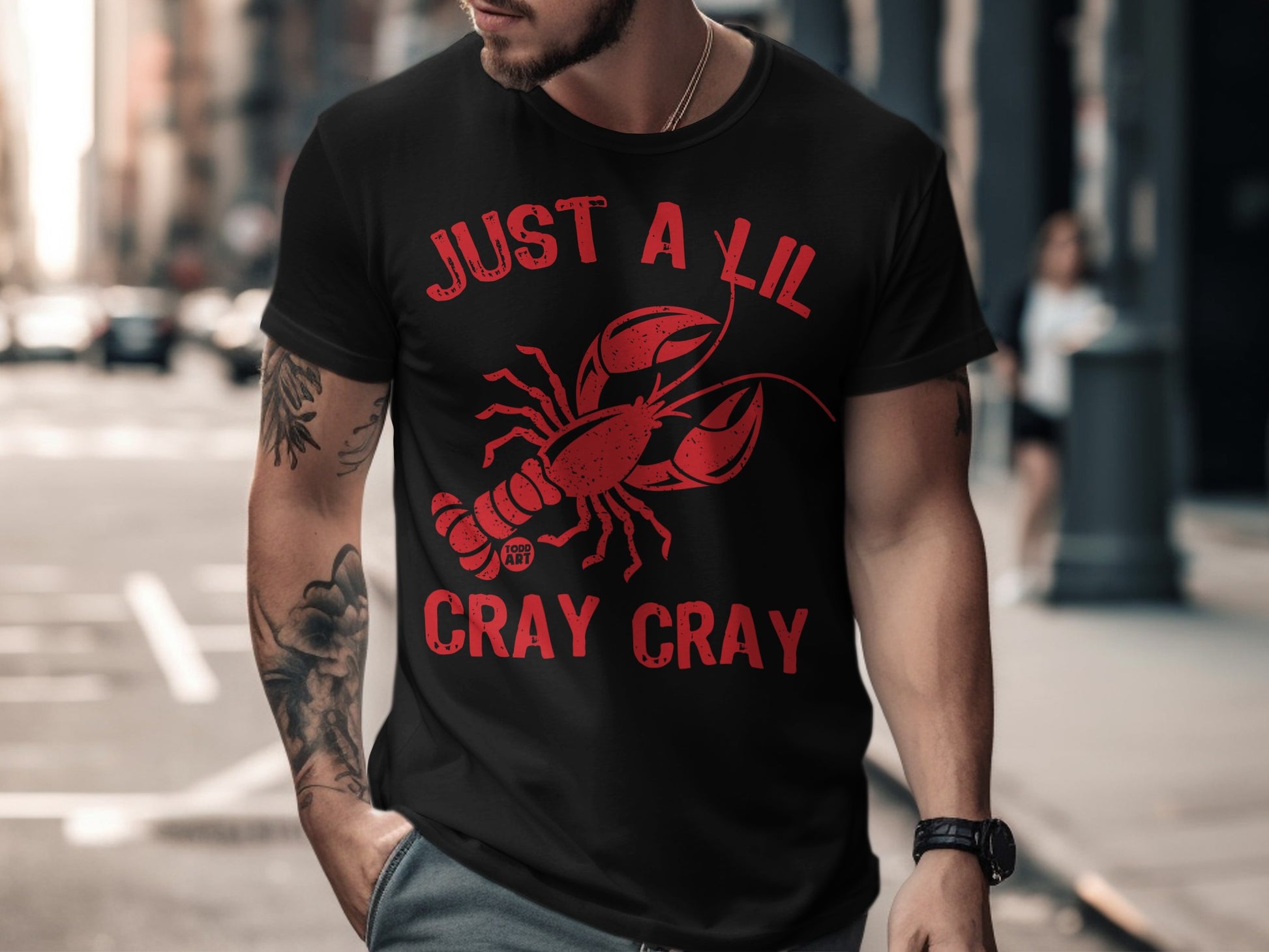 Just A Lil Cray Cray Lobster Graphic T-Shirt