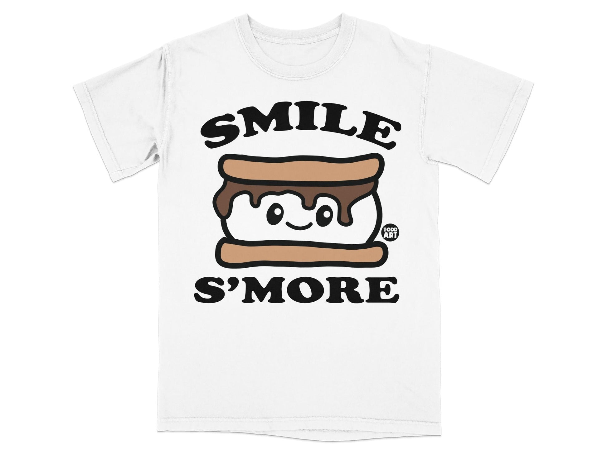 SMILE S'MORE illustrated marshmallow character t-shirt