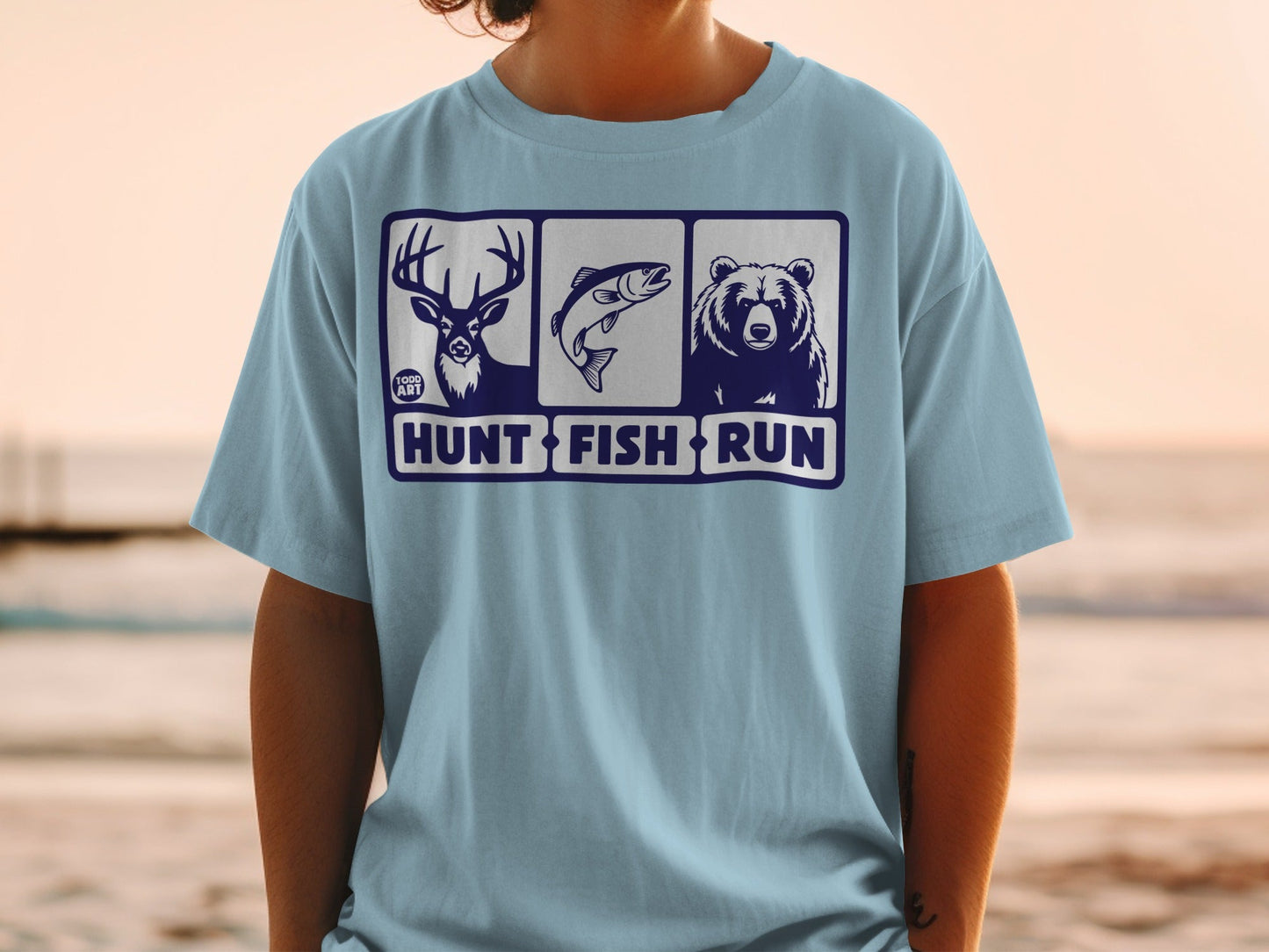 Hunt Fish Run Graphic Adventure Outdoor T-Shirt