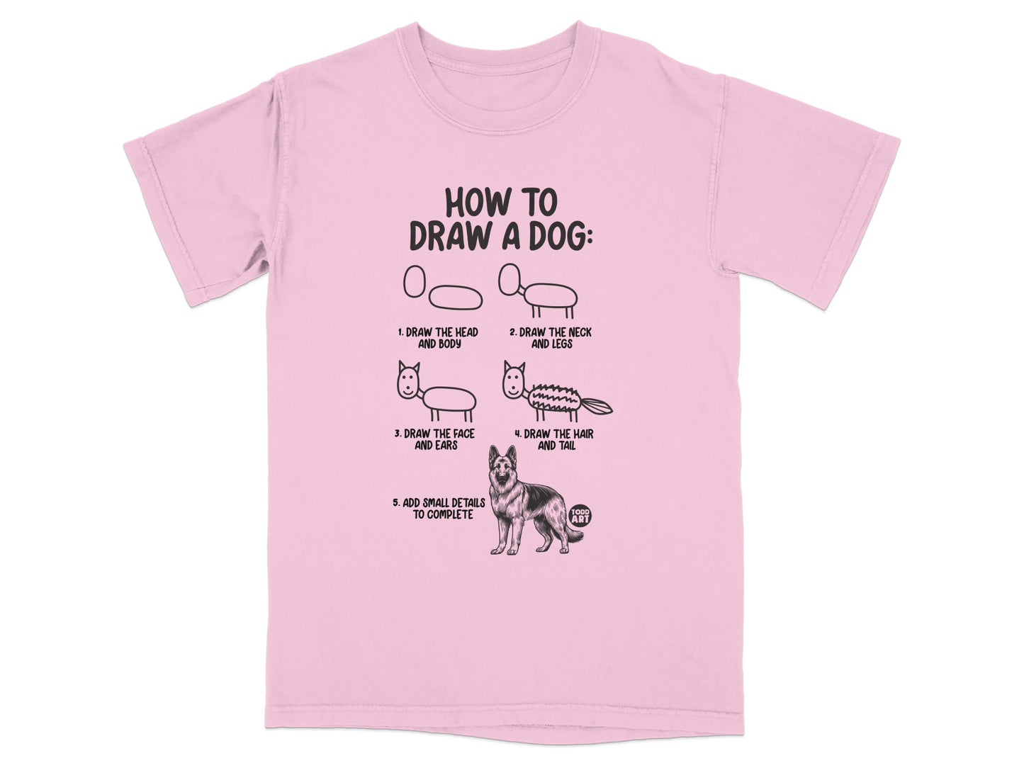 How to Draw a Dog Step by Step Guide T-Shirt