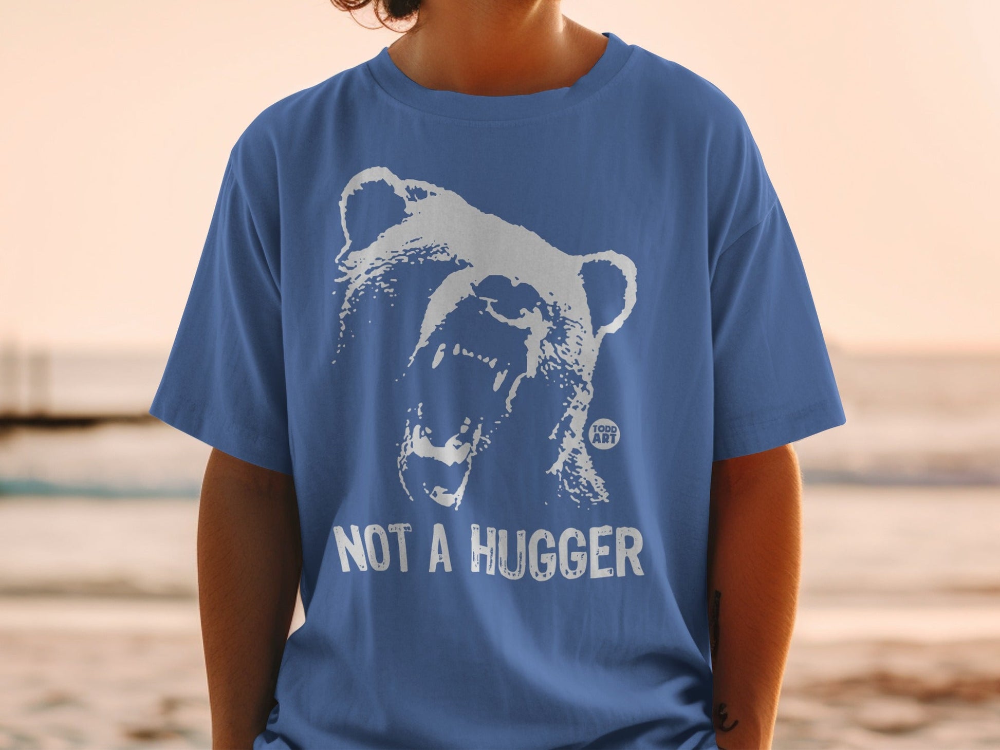 Not A Hugger Bear Graphic Todd Art T-shirt Product
